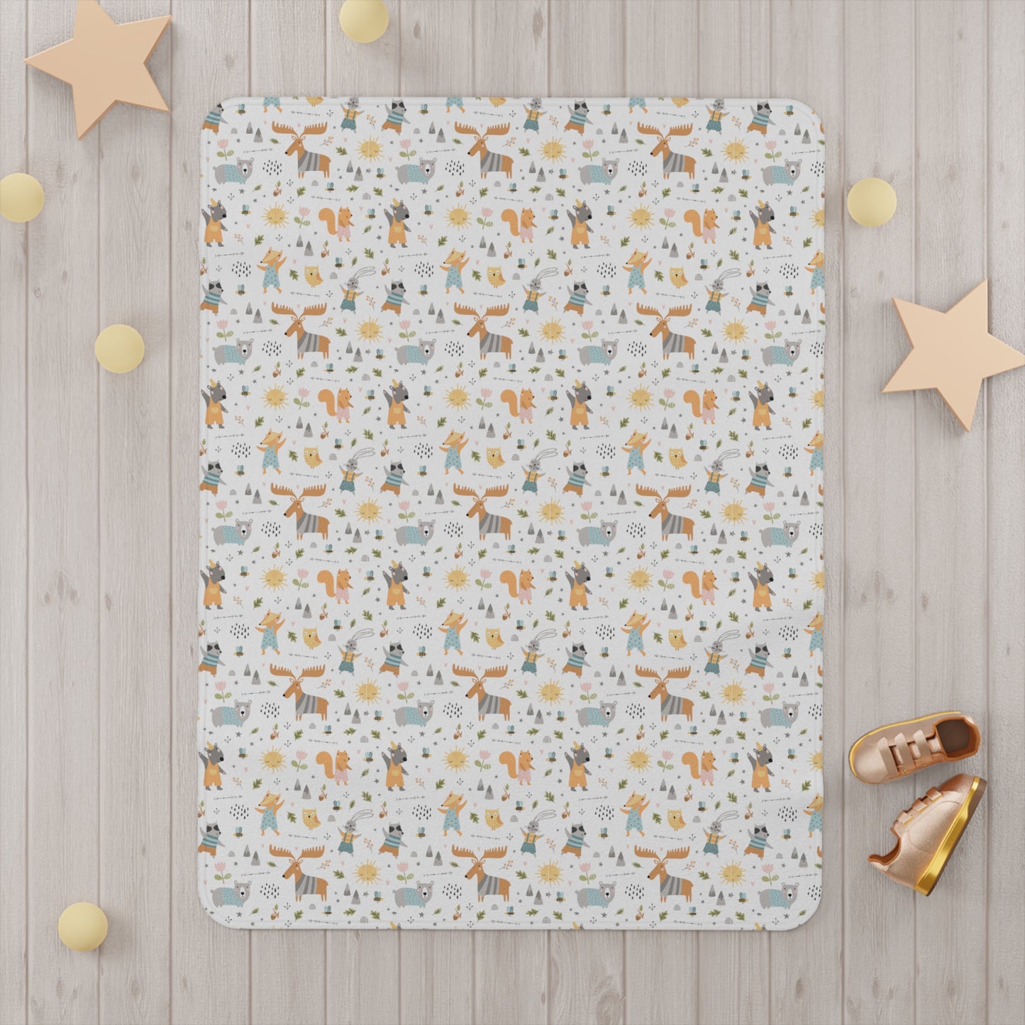 Toddler "Moose N' Friends" Blanket. Swaddle Blanket. Toddler Blanket, Warm Blanket, Soft Blanket, Animal Print, Baby, Crib Accessories