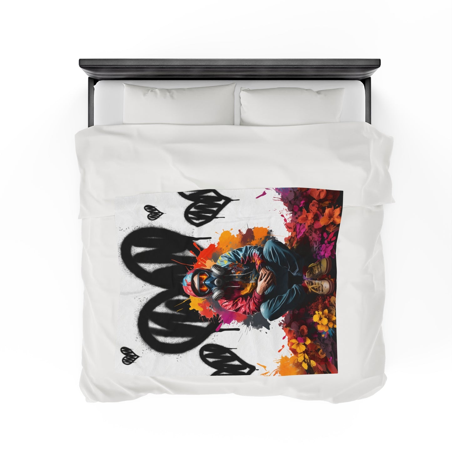 Velveteen "Hearts" Plush Blanket: Valentine's Day. Valentines Day Gift. Unisex. Hearts. Love. Birthday Gift. Gift For Him. Gift for Her.