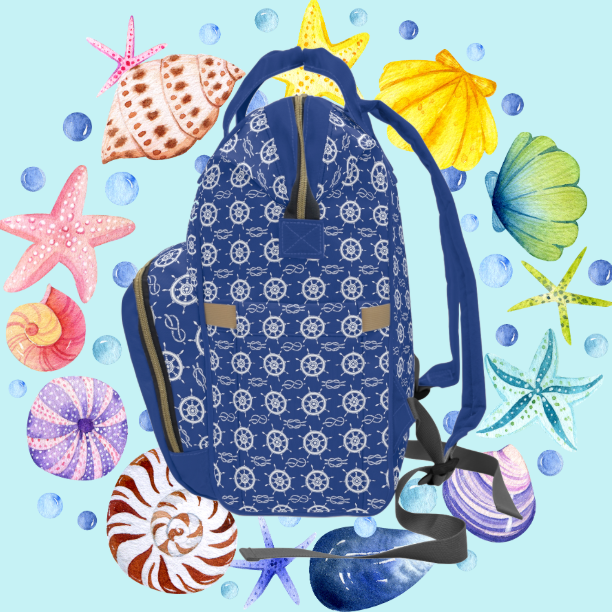 Multifunctional SCBC "Nautical" Diaper Bag. Baby Bag, New Mom, Infant Apparel, Baby Accessories, Baby Boy, Baby Girl, Backpack, Diaper Bag