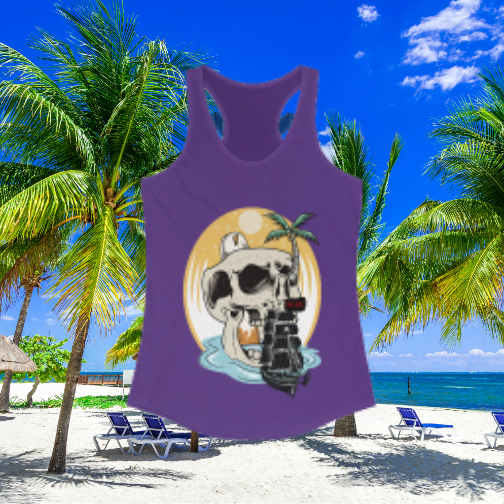 Women's SCBC Ideal Racerback Tank. Summer Shirt, Beach Shirt, Tank-Top, Racerback, Sports Apparel, Slim Fit, Sleeveless, Women's Shirt.