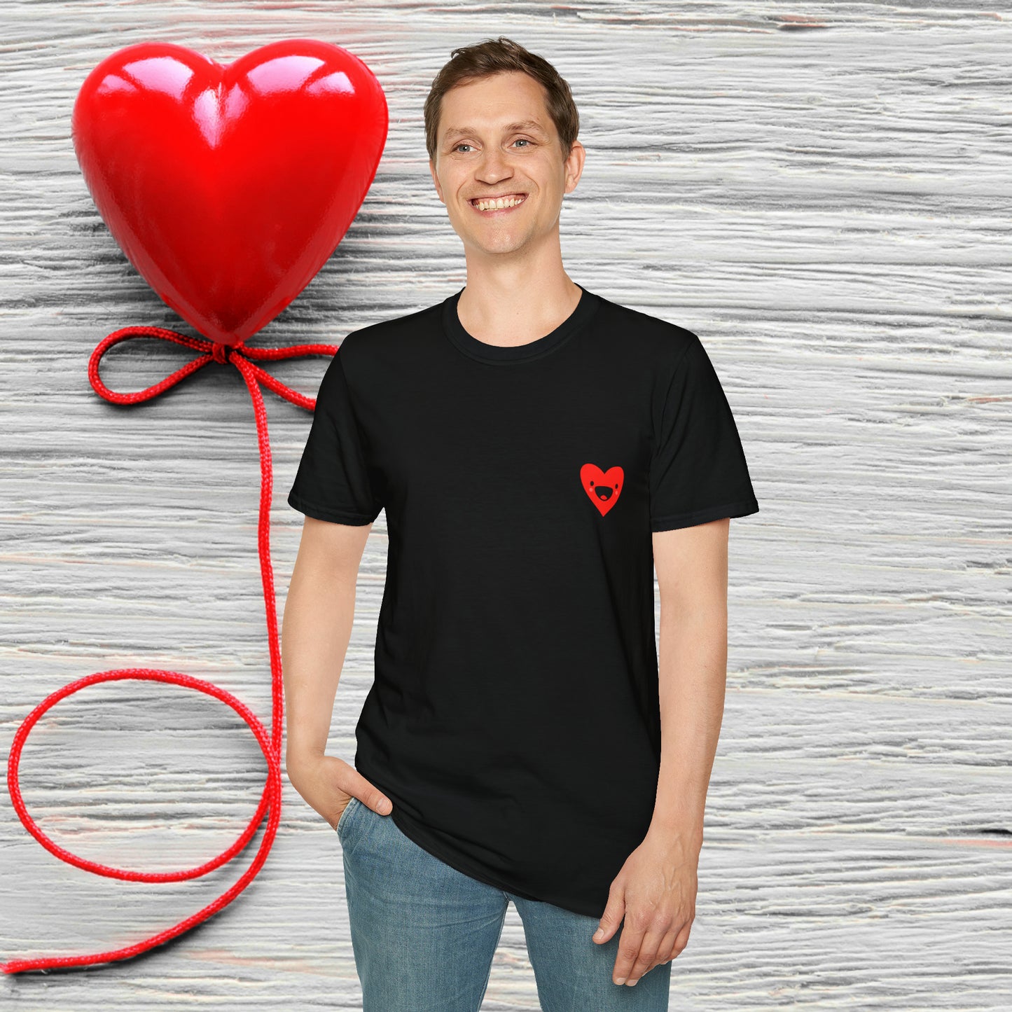 Unisex "Joyful Heart"  SCBC Heavy Cotton Tee. Graphic T-Shirt, T-Shirt, Unique, Original Brand, Valentines Day, Heart, Valentines Day Gift