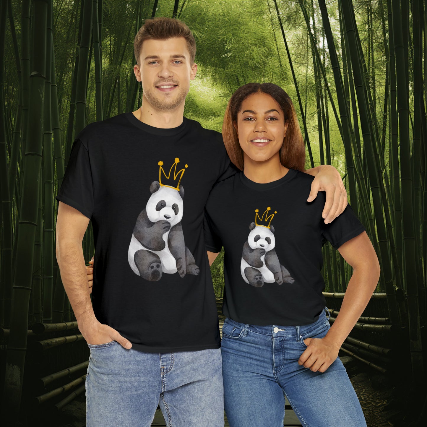 Unisex "Panda King" Heavy Cotton Tee. Unisex, Animal Lover, Panda, Birthday Gift, Birthday Gift, T-Shirt, Adult Clothes, Fashion