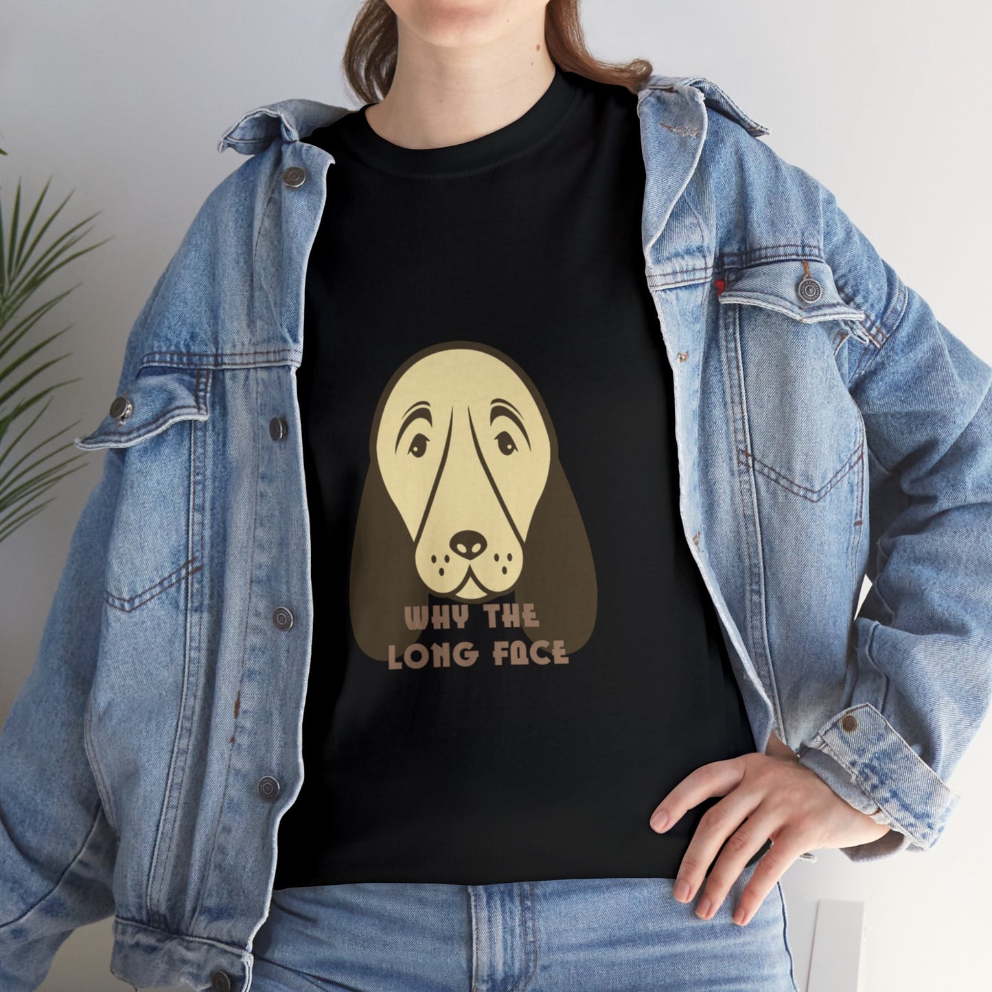 Unisex "Why The Long Face Heavy Cotton Tee. Dog T-Shirt, Unisex, Dog Lover, Birthday Gift, Gift For Dog Dad, Gift For Animal Lover