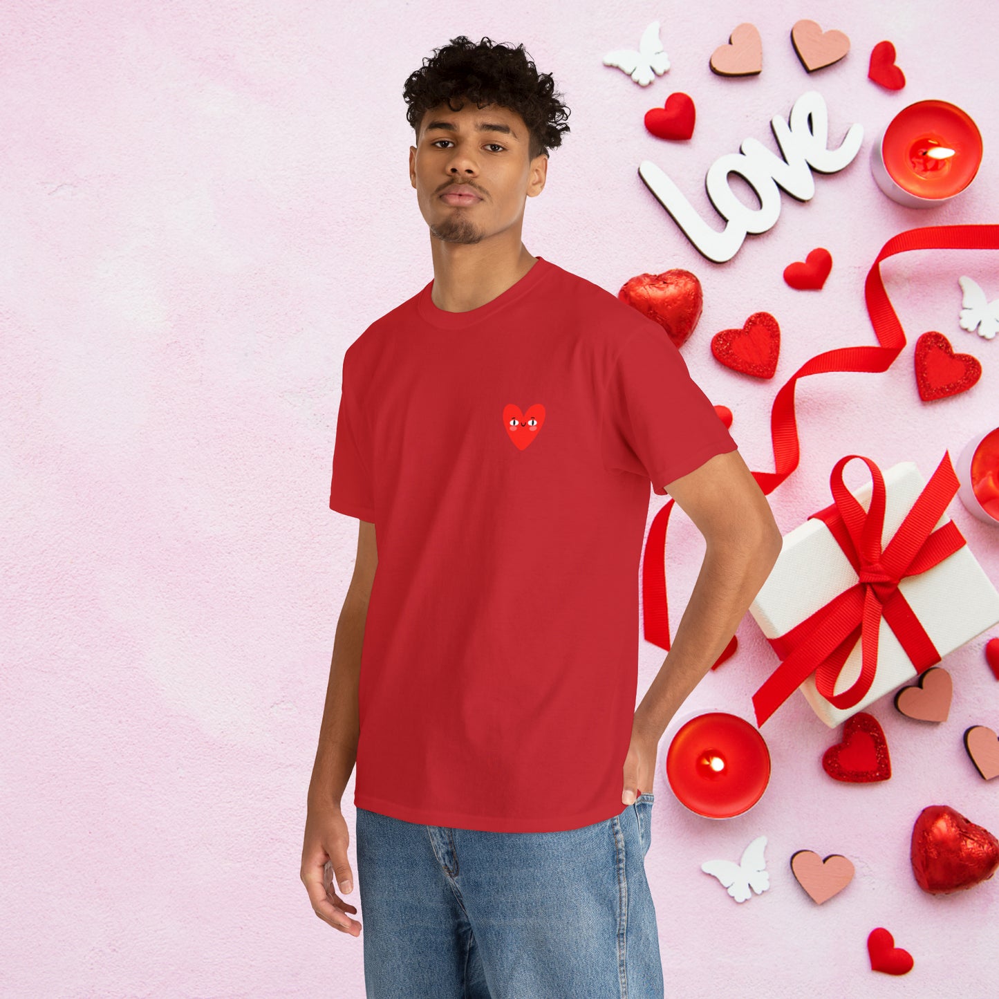 Unisex "Smiling Heart"  SCBC Cotton Tee. Graphic T-Shirt, T-Shirt, Unique, Original Brand, Valentines Day, Heart, Valentines Day Gift