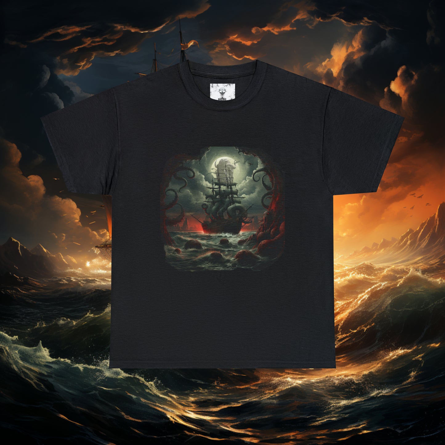 Unisex "Kraken King" Heavy Cotton Tee. Graphic T-Shirt. Unisex. Sci-fi.  Sailor. Gift For him. Gift For Her. Stocking Stuffer. Birthday Gift