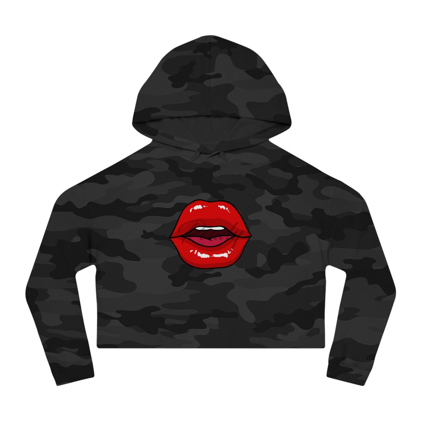Ready Lip Service Womens Cropped Hooded Hoodie