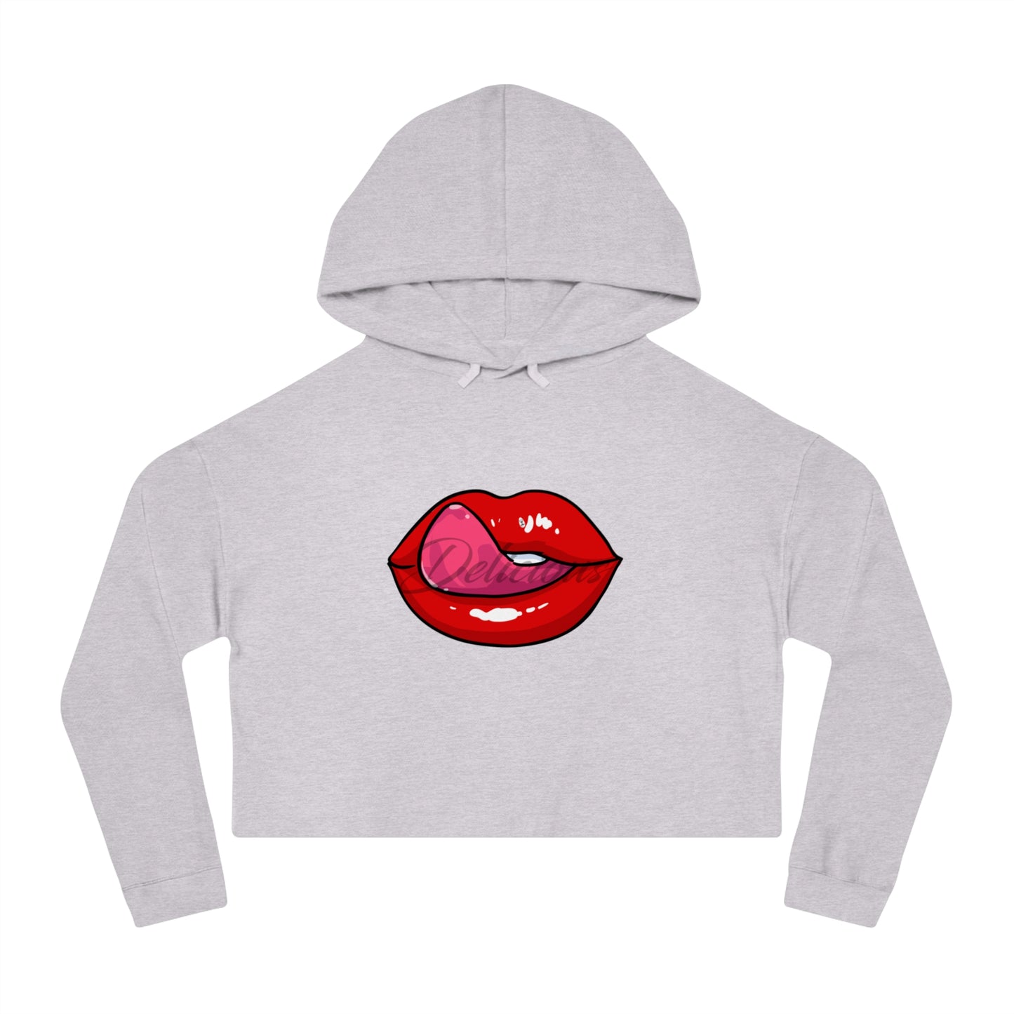 Delicious Lip Service Cropped Hooded Sweatshirt