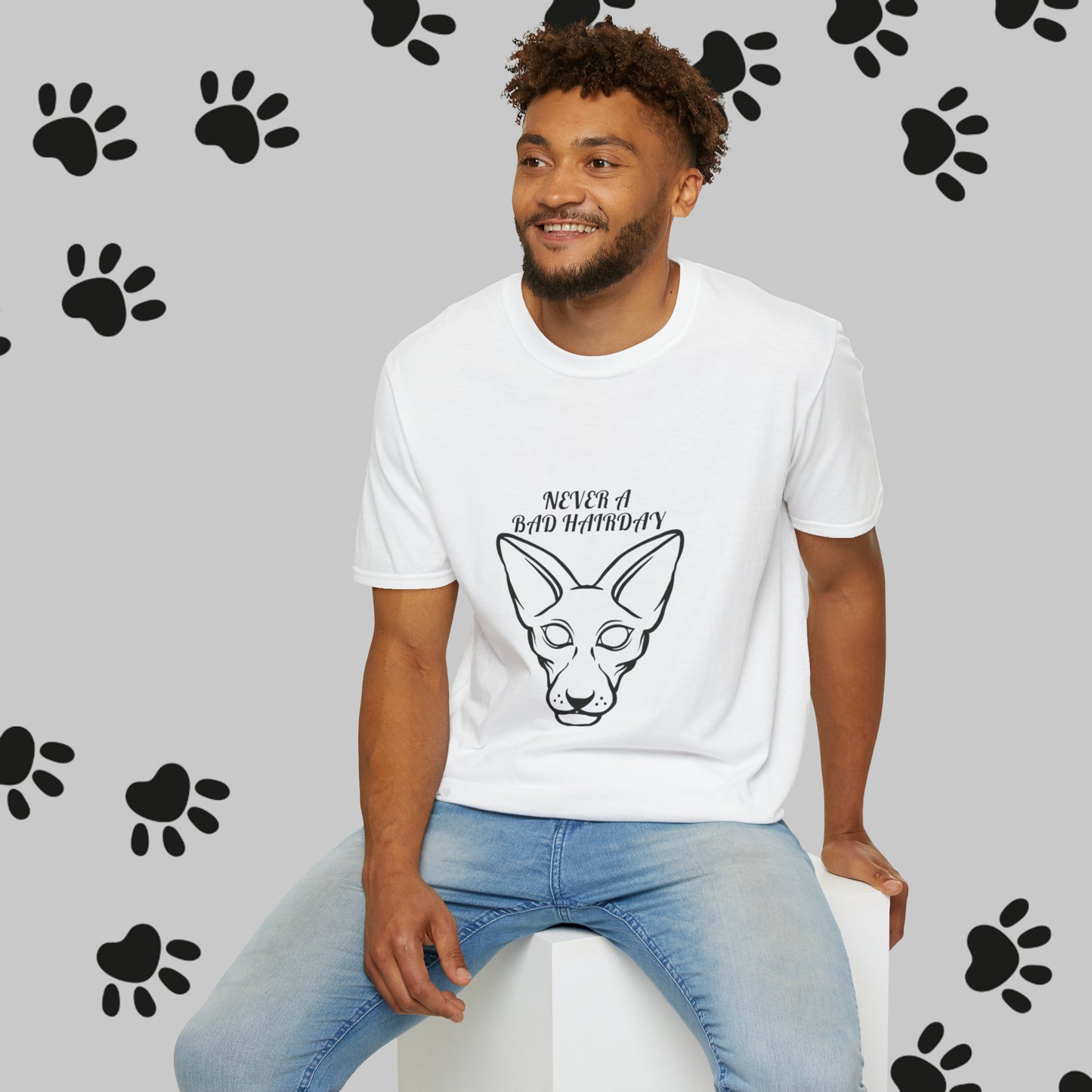 Unisex "Sphinx Cat Hair Day" Soft-style T-Shirt. Cat Shirt, Animal Lover, Cat Mom, Cat Dad. Unisex, Streetwear, Gift For Cat, Cat Lady.