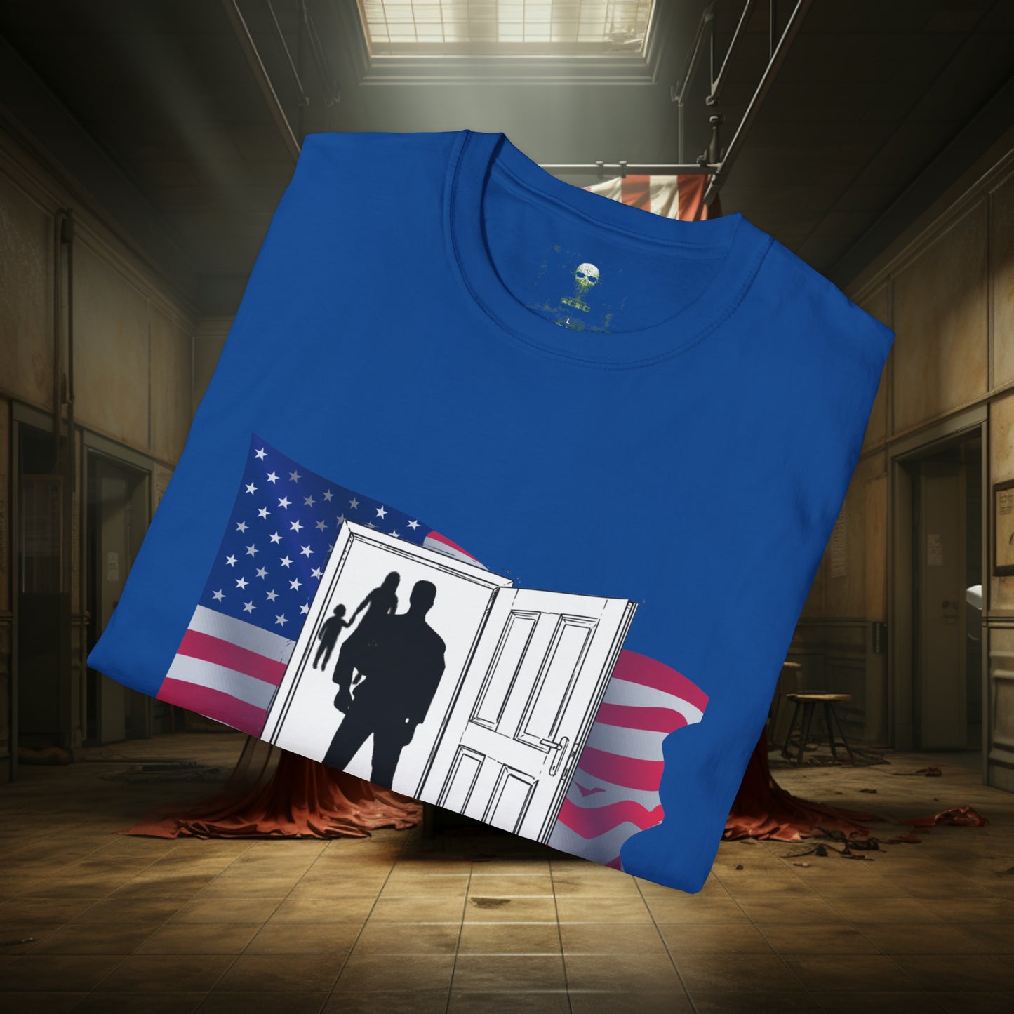 Unisex "Welcome Home" Soft Style T-Shirt.  Hunting Shirt, Patriotic Shirt, Gift For Veteran, Unisex, Army Wife, Veteran, Birthday Gift.