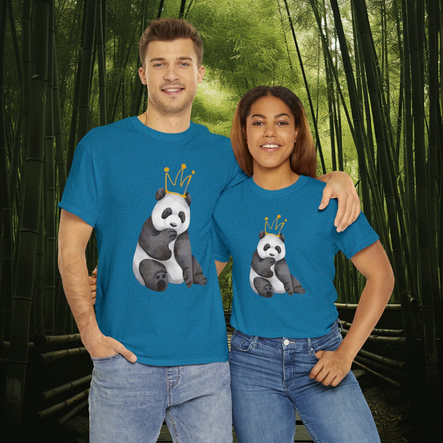 Unisex "Panda King" Heavy Cotton Tee. Unisex, Animal Lover, Panda, Birthday Gift, Birthday Gift, T-Shirt, Adult Clothes, Fashion