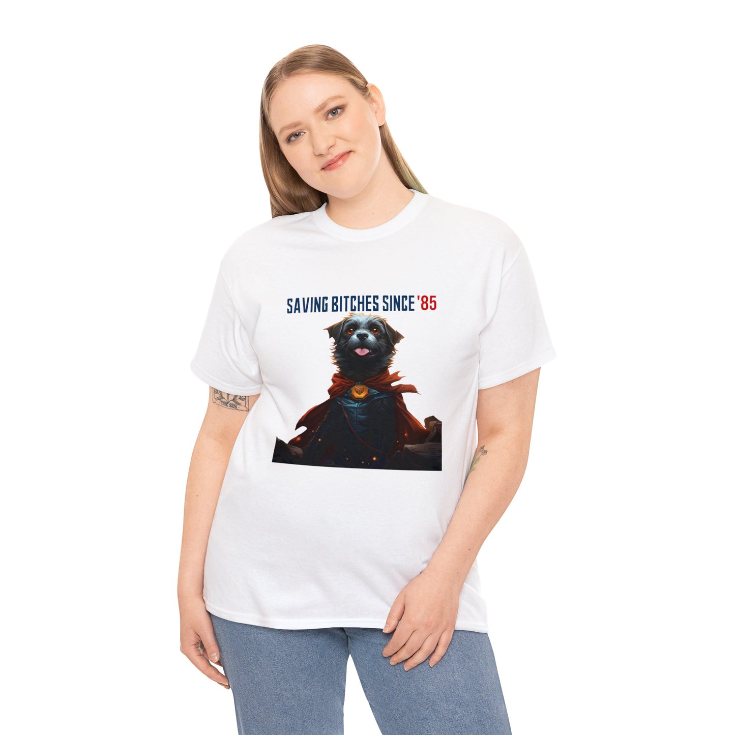 Unisex "Super Dog" Heavy Cotton Tee: Super Dog. Dog T-Shirt. Dog Lover. Animal Lover. Birthday Gift. Graphic T-shirt. Unisex
