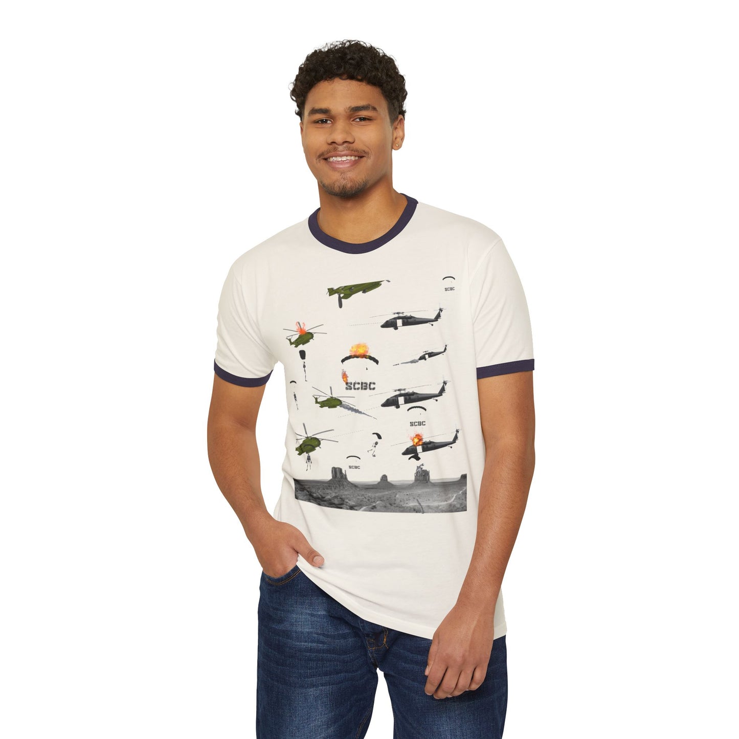 Skull Wars Cotton Ringer T-Shirt