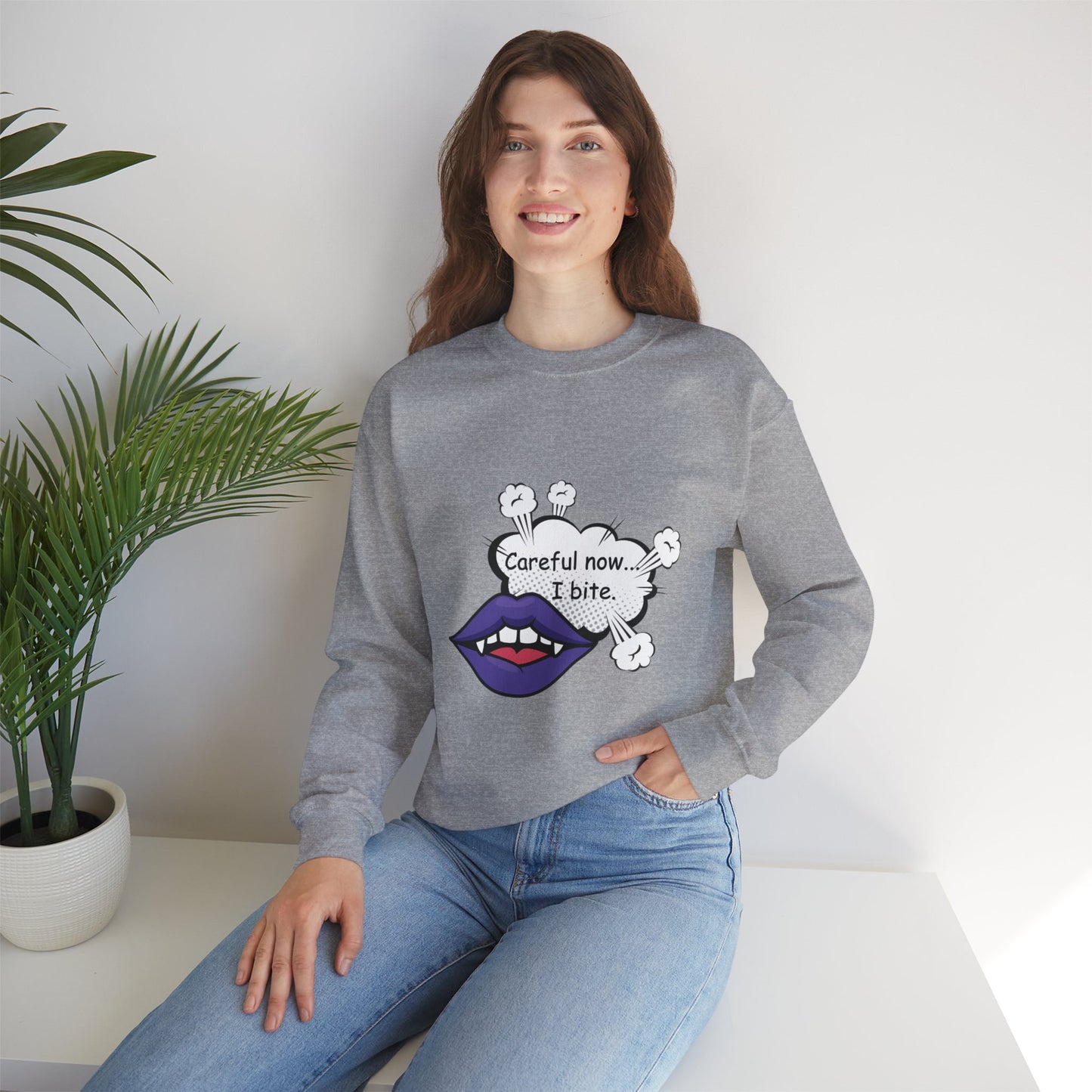 Unisex "Love Bite" Crewneck Sweatshirt. Unisex, Sweatshirt, Valentines Day, Valentines Day Gift, Gift For Her, Gift for Her, Birthday Gift