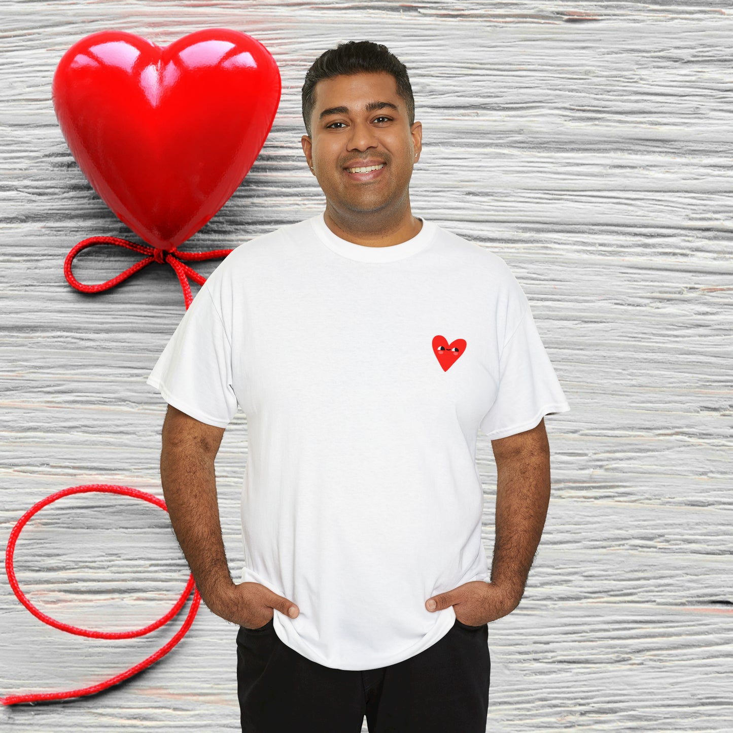 Unisex "Bashful Heart"  SCBC Cotton Tee. Graphic T-Shirt, T-Shirt, Unique, Original Brand, Valentines Day, Heart, Valentines Day Gift