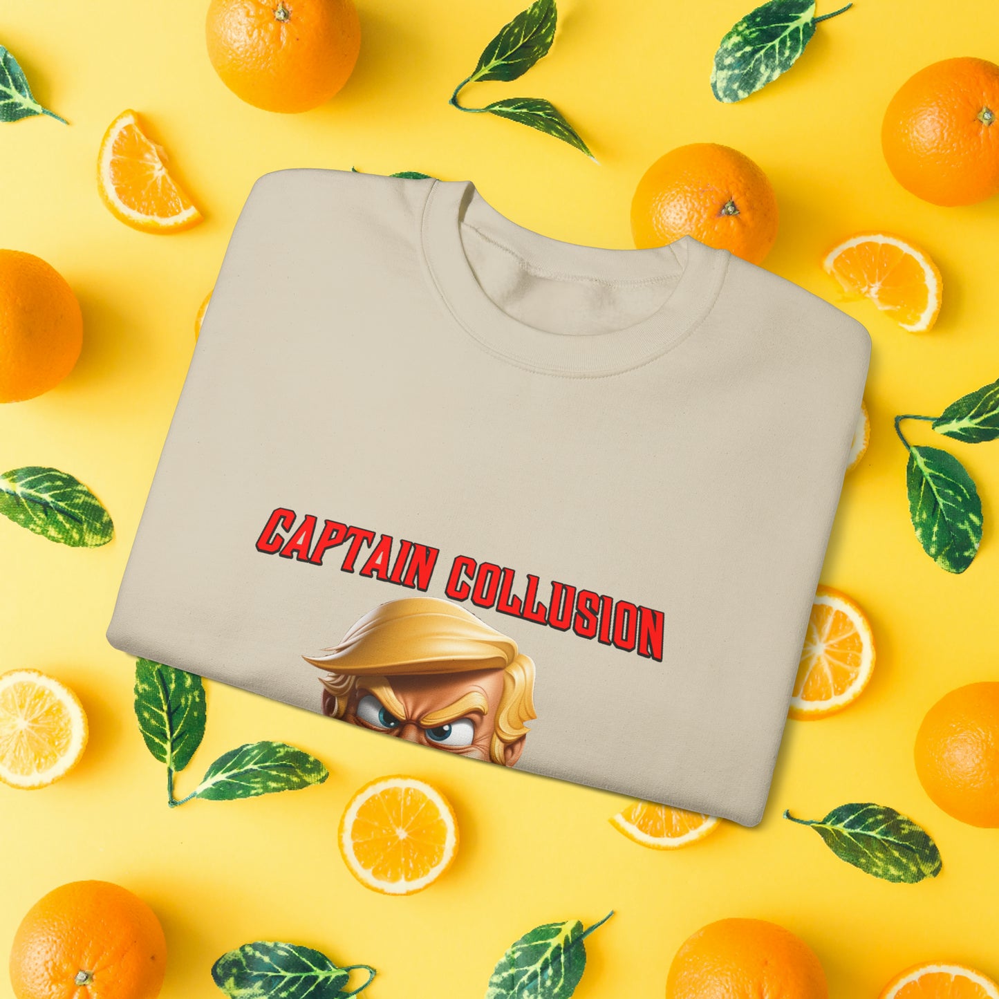 Unisex "Captain Collusion"  Heavy Blend™ Crewneck Sweatshirt. Political Shirt. Donald Trump Shirt. 2024 Election. Unisex. Gift For Him. Gift For Her. Birthday Gift. Christmas Gift.