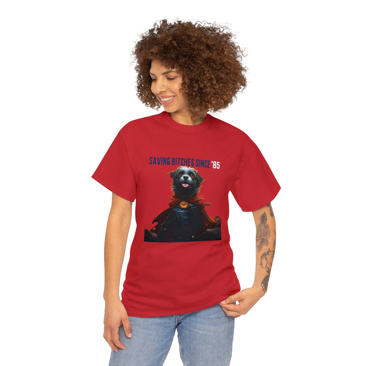 Unisex "Super Dog" Heavy Cotton Tee: Super Dog. Dog T-Shirt. Dog Lover. Animal Lover. Birthday Gift. Graphic T-shirt. Unisex