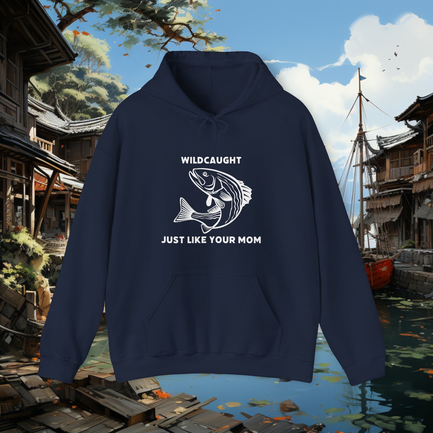 Unisex Heavy Blend "Wildcaught" Hooded Sweatshirt. Funny Sweatshirt. Gift For Him. Stocking Stuffer. Christmas Gift. Fisherman/Fishing Gear