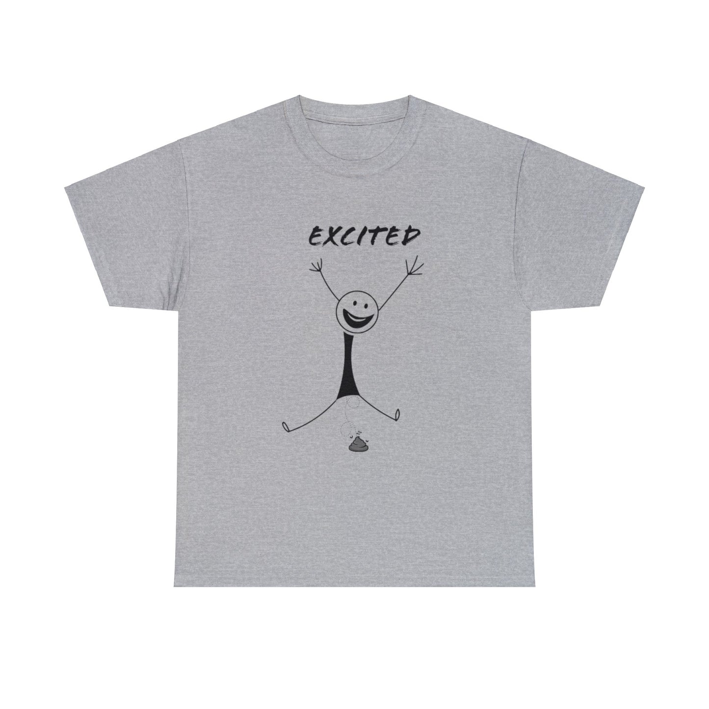 Unisex Excited Stick Figure Heavy Cotton Tee. Positive Affirmation. Inspiring Quote. Funny Shirt. Graphic T Shirt. Stick Figure Art