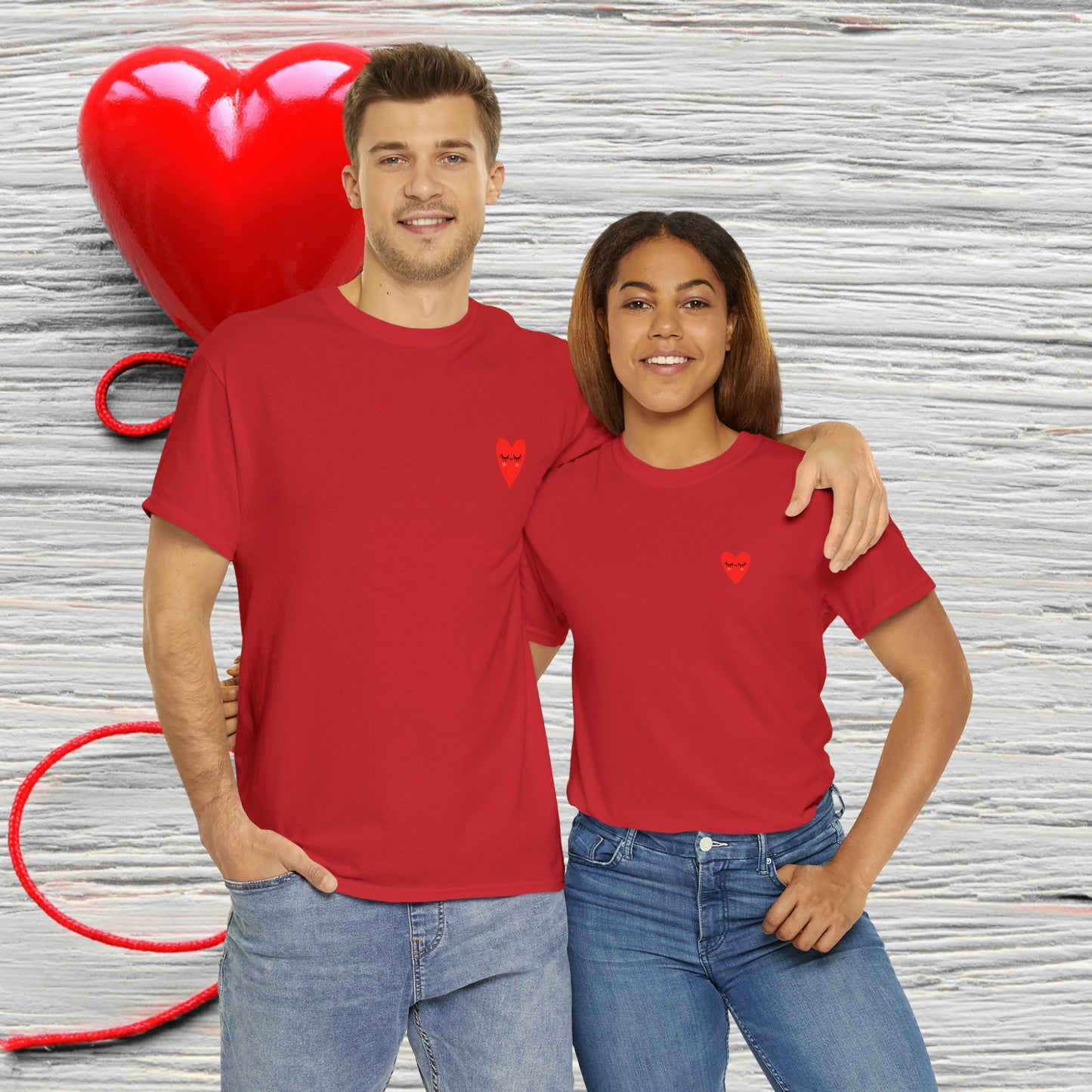 Unisex "Blushing Heart"  SCBC Heavy Cotton Tee. Graphic T-Shirt, T-Shirt, Unique, Original Brand, Valentines Day, Heart, Valentines Day Gift