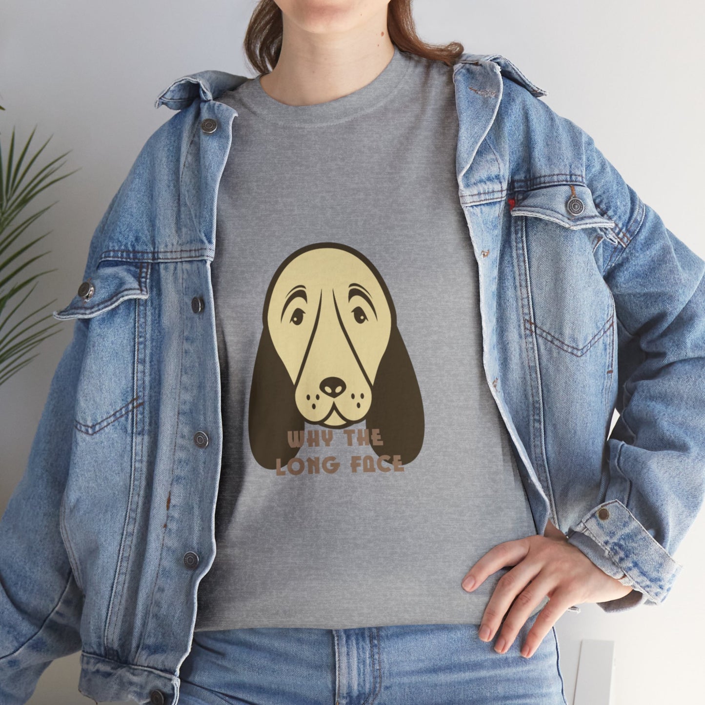Unisex "Why The Long Face Heavy Cotton Tee. Dog T-Shirt, Unisex, Dog Lover, Birthday Gift, Gift For Dog Dad, Gift For Animal Lover