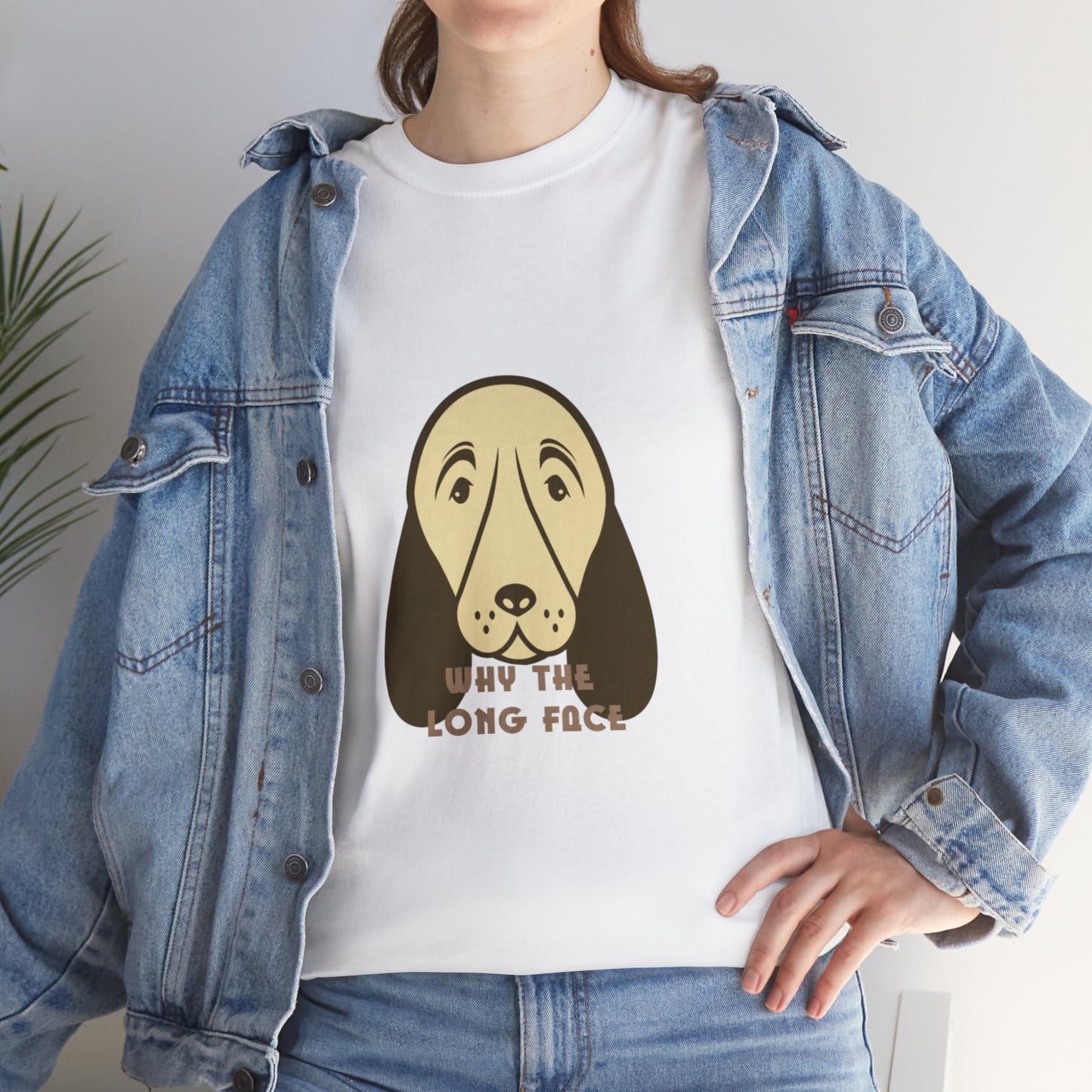 Unisex "Why The Long Face Heavy Cotton Tee. Dog T-Shirt, Unisex, Dog Lover, Birthday Gift, Gift For Dog Dad, Gift For Animal Lover