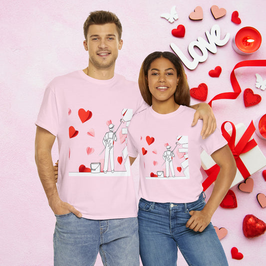 Unisex "Painted Heart" Cotton Tee. Unisex Shirt. Valentines Day Gift. Valentines Day. Couples Shirt. Anniversary Gift. Gift For Him/Her.