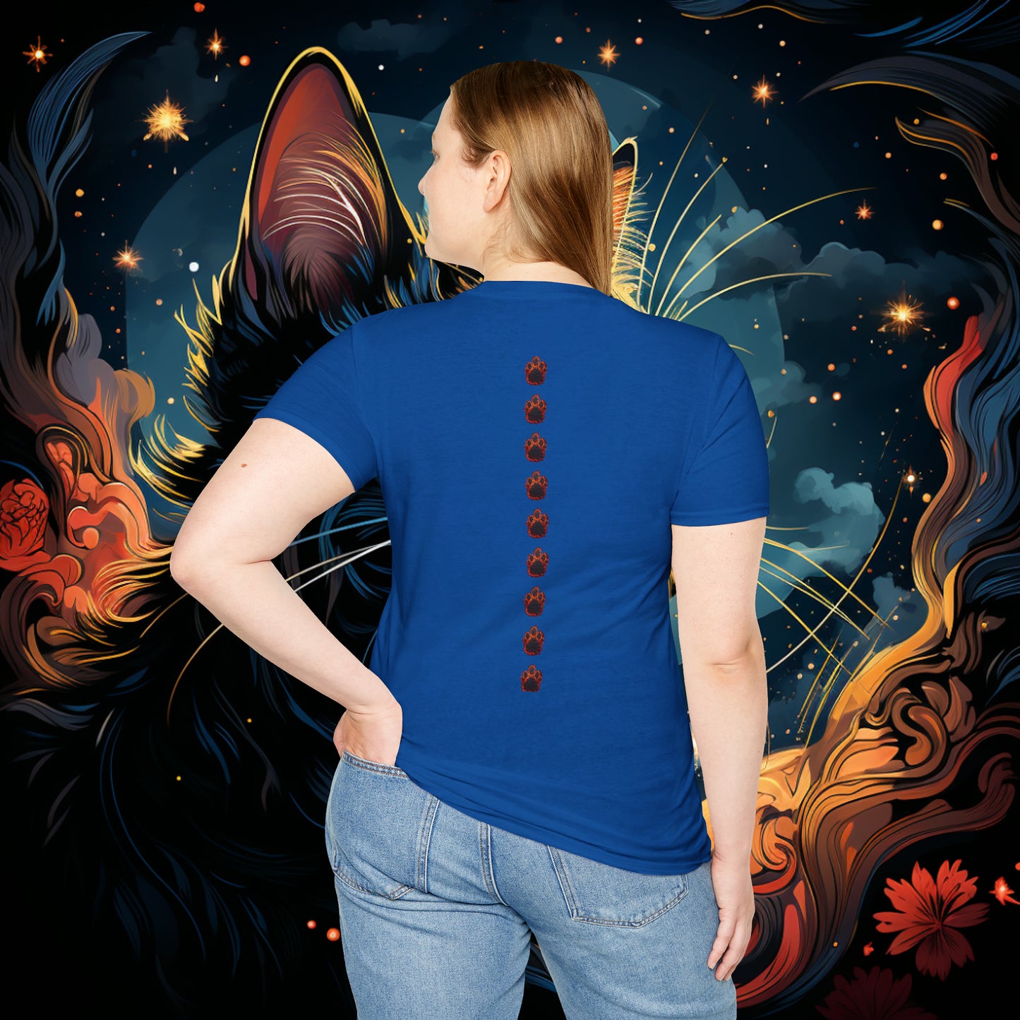 Short Sleeve "Space Cat" T-Shirt Unisex fit, Gift for Him, Gift for Her, Birthday Gift, Gift For Cat Lovers.