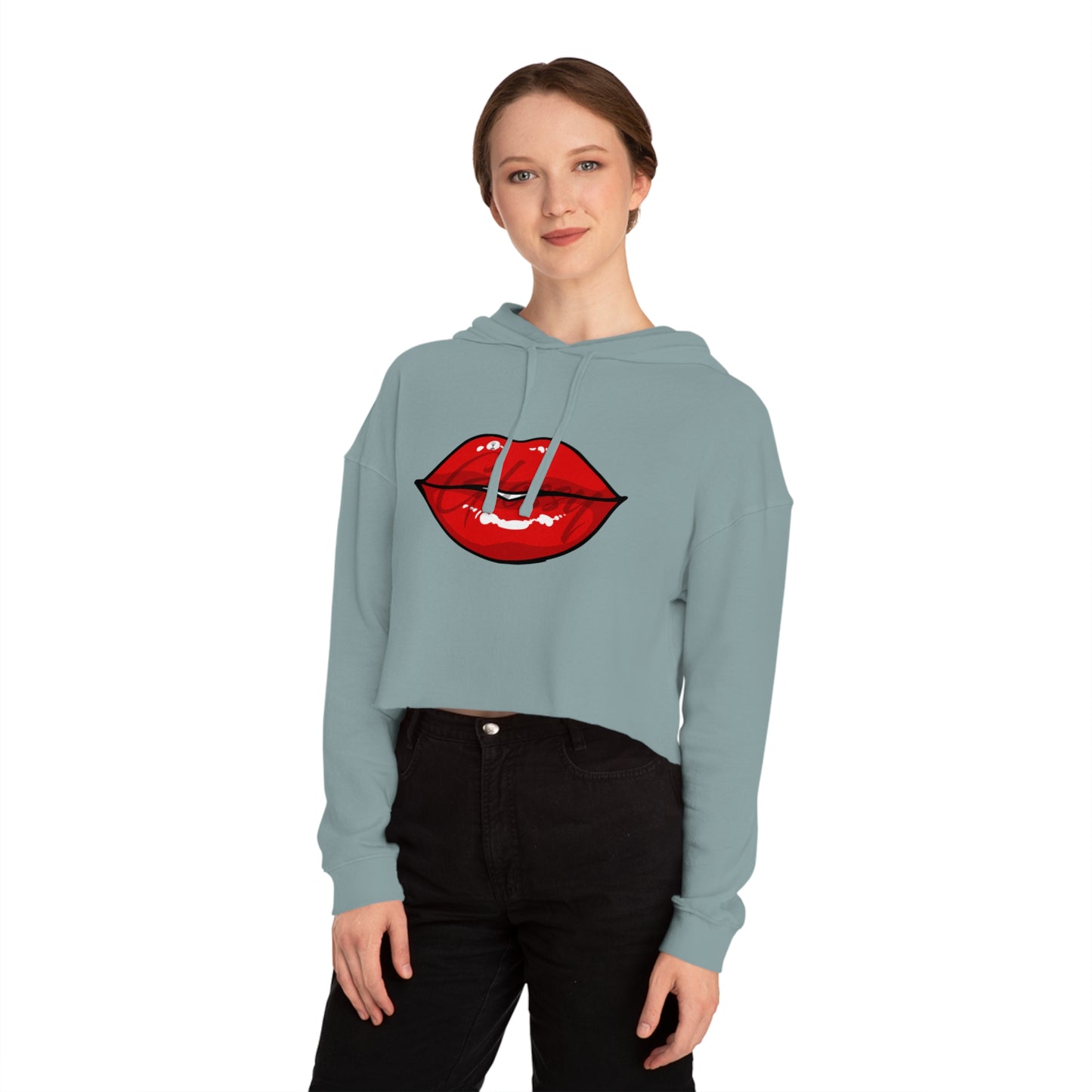 Glossy Lip Service Women's Cropped Hooded Sweatshirt