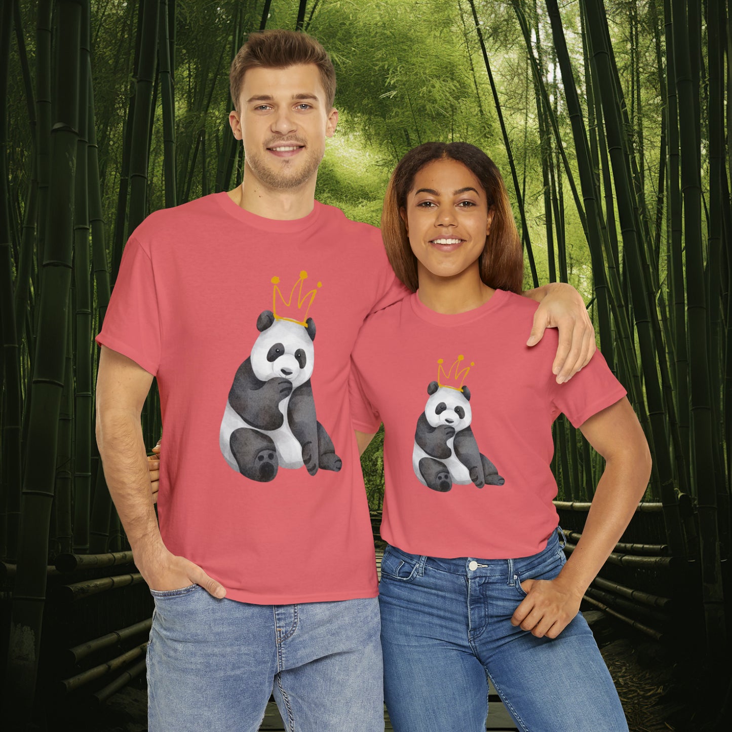 Unisex "Panda King" Heavy Cotton Tee. Unisex, Animal Lover, Panda, Birthday Gift, Birthday Gift, T-Shirt, Adult Clothes, Fashion