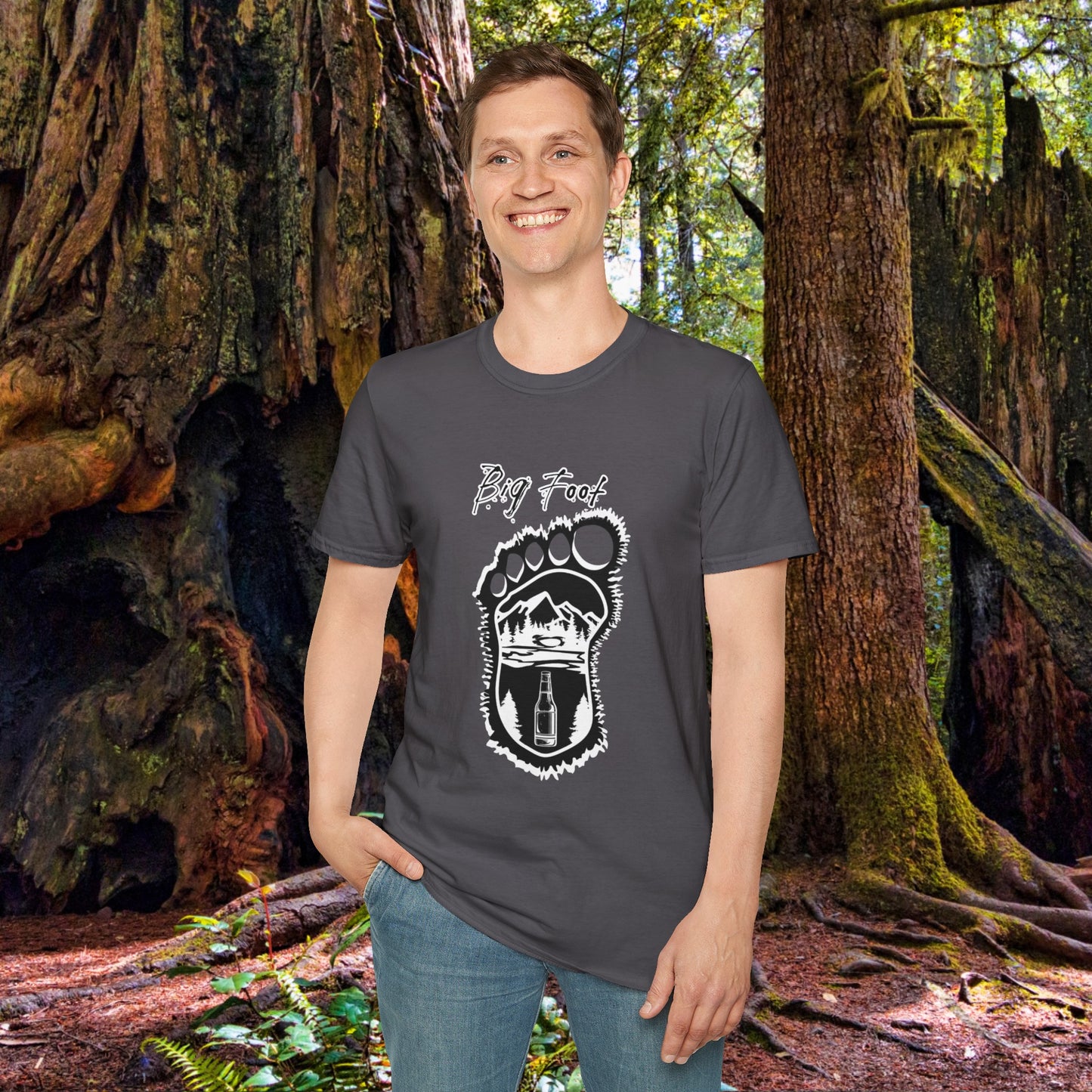 Unisex "Big Foot" Soft T-Shirt. Graphic T-Shirt, Streetwear, Branded T-Shirt, Original Design, Unisex, Adulting, Funny Shirt, Wilderness