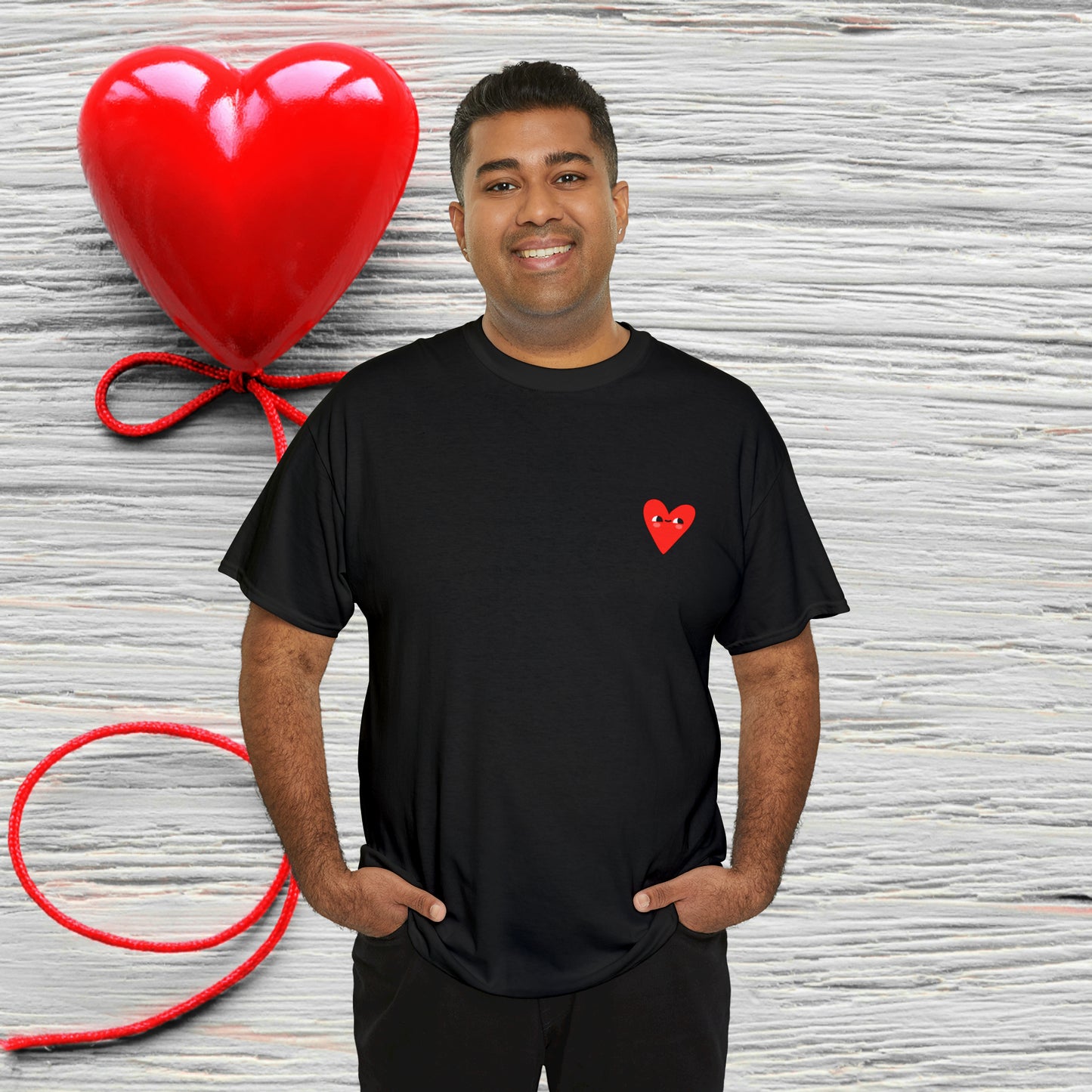 Unisex "Bashful Heart"  SCBC Cotton Tee. Graphic T-Shirt, T-Shirt, Unique, Original Brand, Valentines Day, Heart, Valentines Day Gift