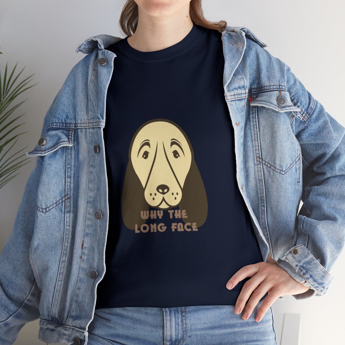 Unisex "Why The Long Face Heavy Cotton Tee. Dog T-Shirt, Unisex, Dog Lover, Birthday Gift, Gift For Dog Dad, Gift For Animal Lover