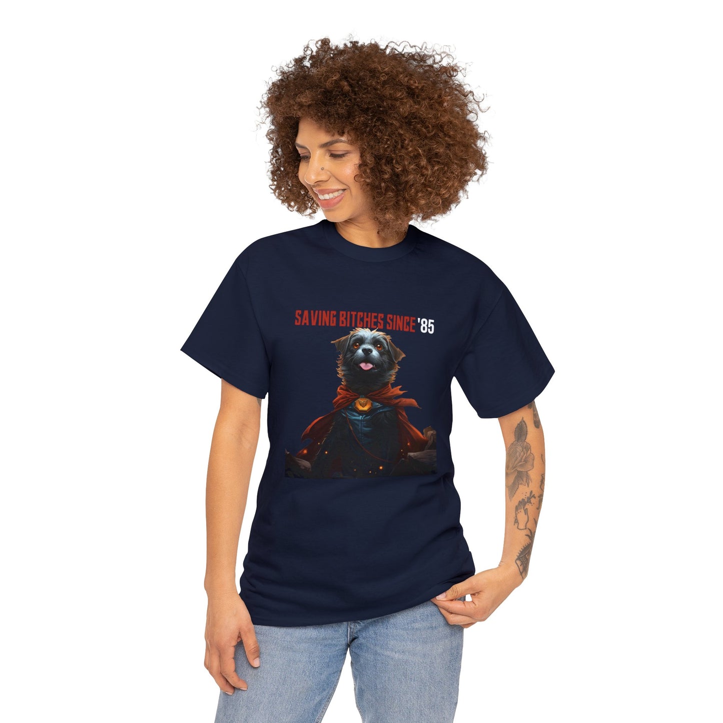 Unisex "Super Dog" Heavy Cotton Tee: Super Dog. Dog T-Shirt. Dog Lover. Animal Lover. Birthday Gift. Graphic T-shirt. Unisex