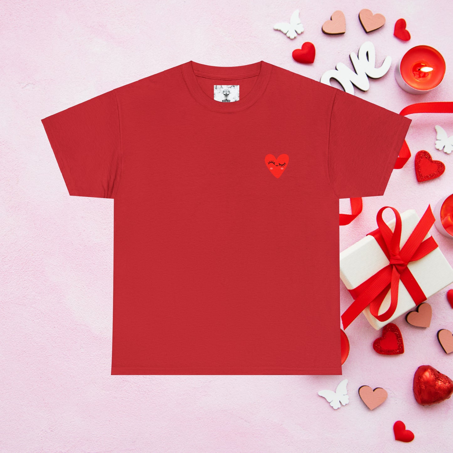 Unisex "Flirty Heart"  SCBC Heavy Cotton Tee. Graphic T-Shirt, T-Shirt, Unique, Original Brand, Valentines Day, Heart, Valentines Day Gift