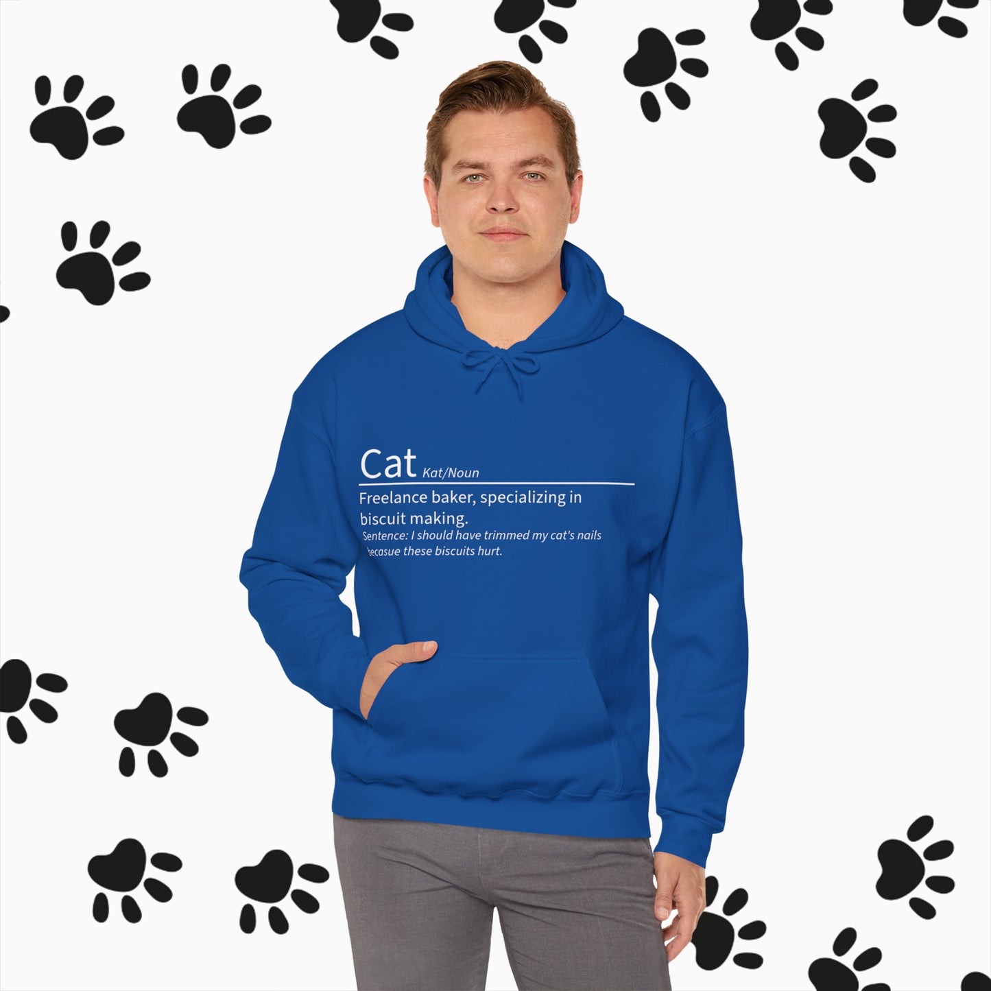 Unisex "Cat Definition" Heavy Blend™ Hooded Sweatshirt. Hoodie. Hooded Sweatshirt. Sweater. Streetwear. Cat Lover. Cat Dad. Animal Lover.