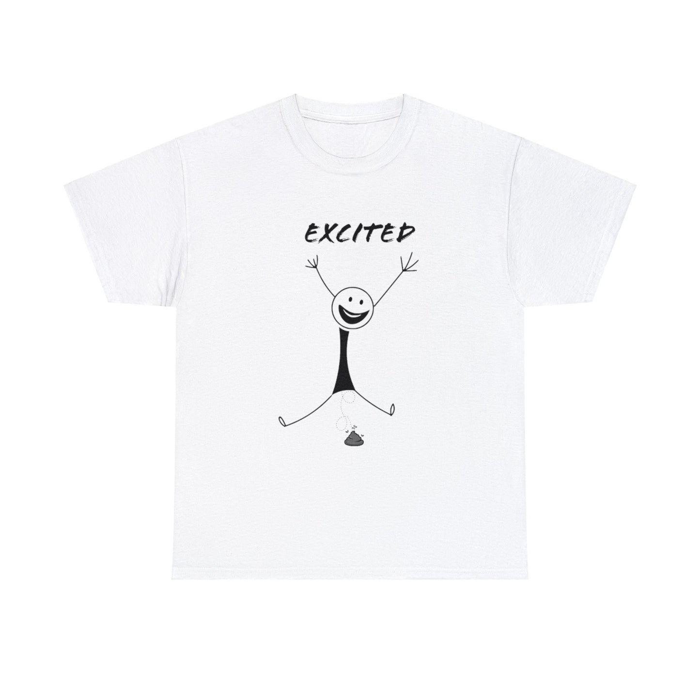 Unisex Excited Stick Figure Heavy Cotton Tee. Positive Affirmation. Inspiring Quote. Funny Shirt. Graphic T Shirt. Stick Figure Art