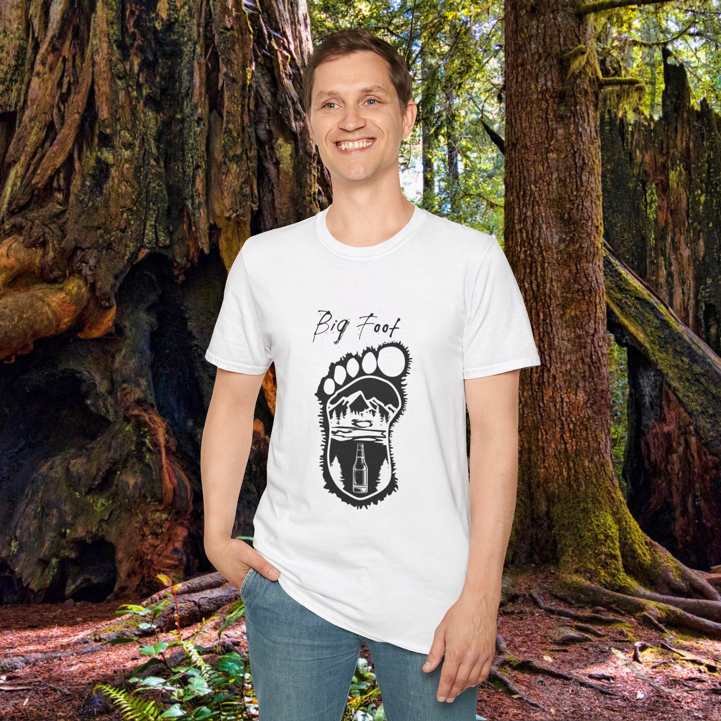Unisex "Big Foot" Soft T-Shirt. Graphic T-Shirt, Streetwear, Branded T-Shirt, Original Design, Unisex, Adulting, Funny Shirt, Wilderness