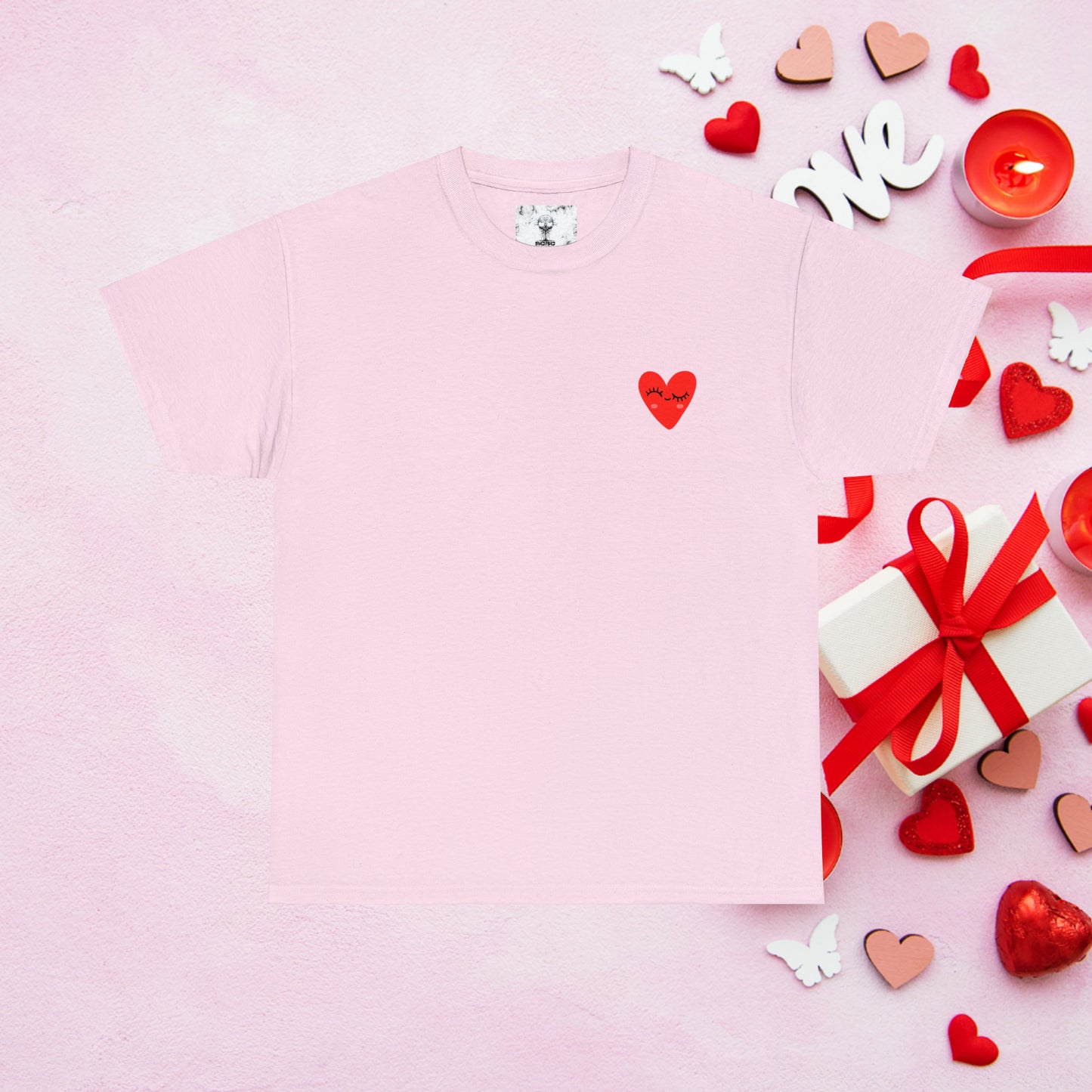 Unisex "Flirty Heart"  SCBC Heavy Cotton Tee. Graphic T-Shirt, T-Shirt, Unique, Original Brand, Valentines Day, Heart, Valentines Day Gift