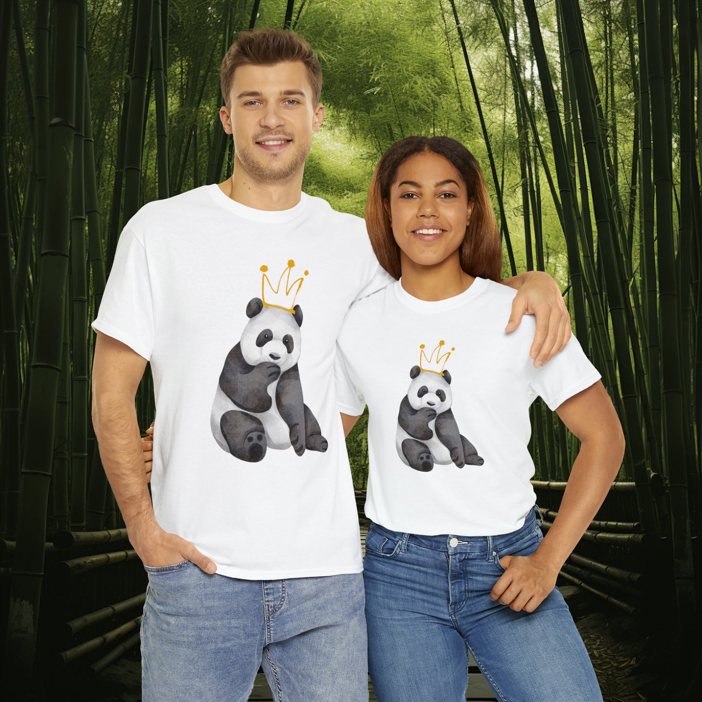 Unisex "Panda King" Heavy Cotton Tee. Unisex, Animal Lover, Panda, Birthday Gift, Birthday Gift, T-Shirt, Adult Clothes, Fashion
