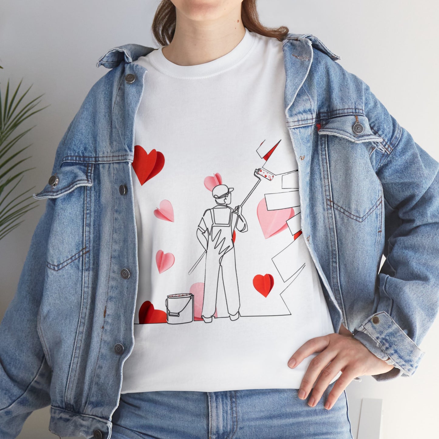 Unisex "Painted Heart" Cotton Tee. Unisex Shirt. Valentines Day Gift. Valentines Day. Couples Shirt. Anniversary Gift. Gift For Him/Her.