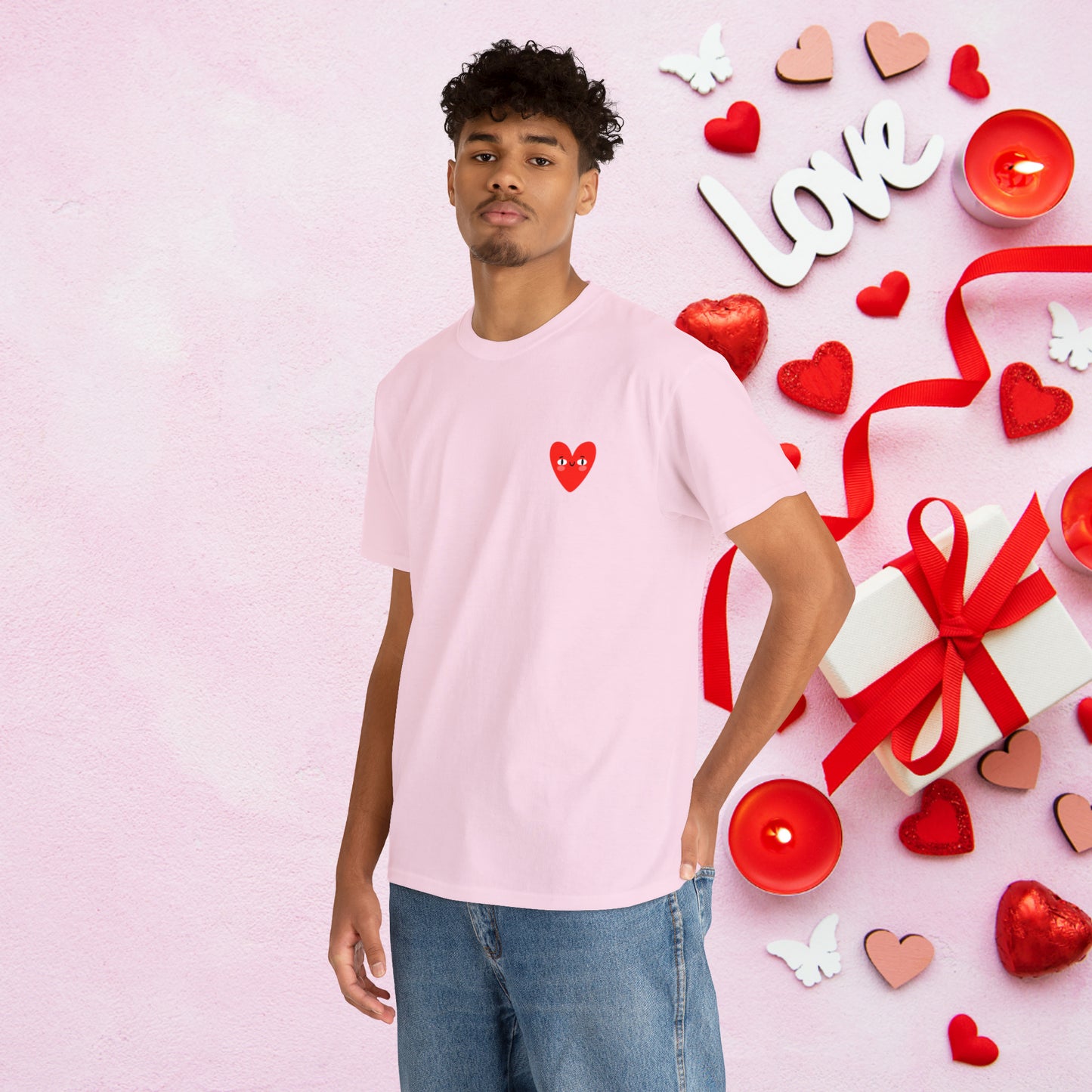 Unisex "Smiling Heart"  SCBC Cotton Tee. Graphic T-Shirt, T-Shirt, Unique, Original Brand, Valentines Day, Heart, Valentines Day Gift