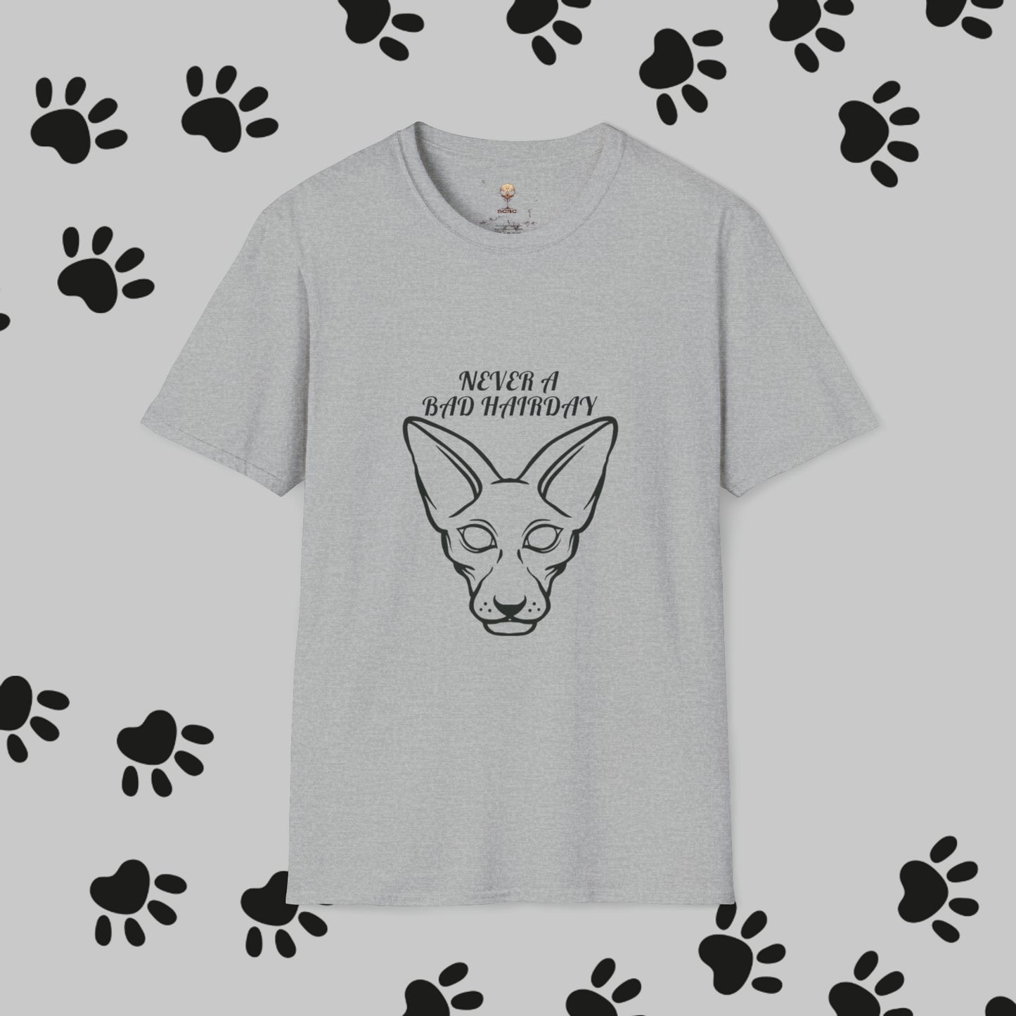 Unisex "Sphinx Cat Hair Day" Soft-style T-Shirt. Cat Shirt, Animal Lover, Cat Mom, Cat Dad. Unisex, Streetwear, Gift For Cat, Cat Lady.