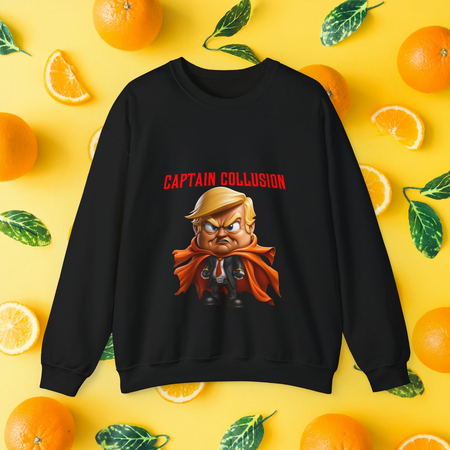 Unisex "Captain Collusion"  Heavy Blend™ Crewneck Sweatshirt. Political Shirt. Donald Trump Shirt. 2024 Election. Unisex. Gift For Him. Gift For Her. Birthday Gift. Christmas Gift.