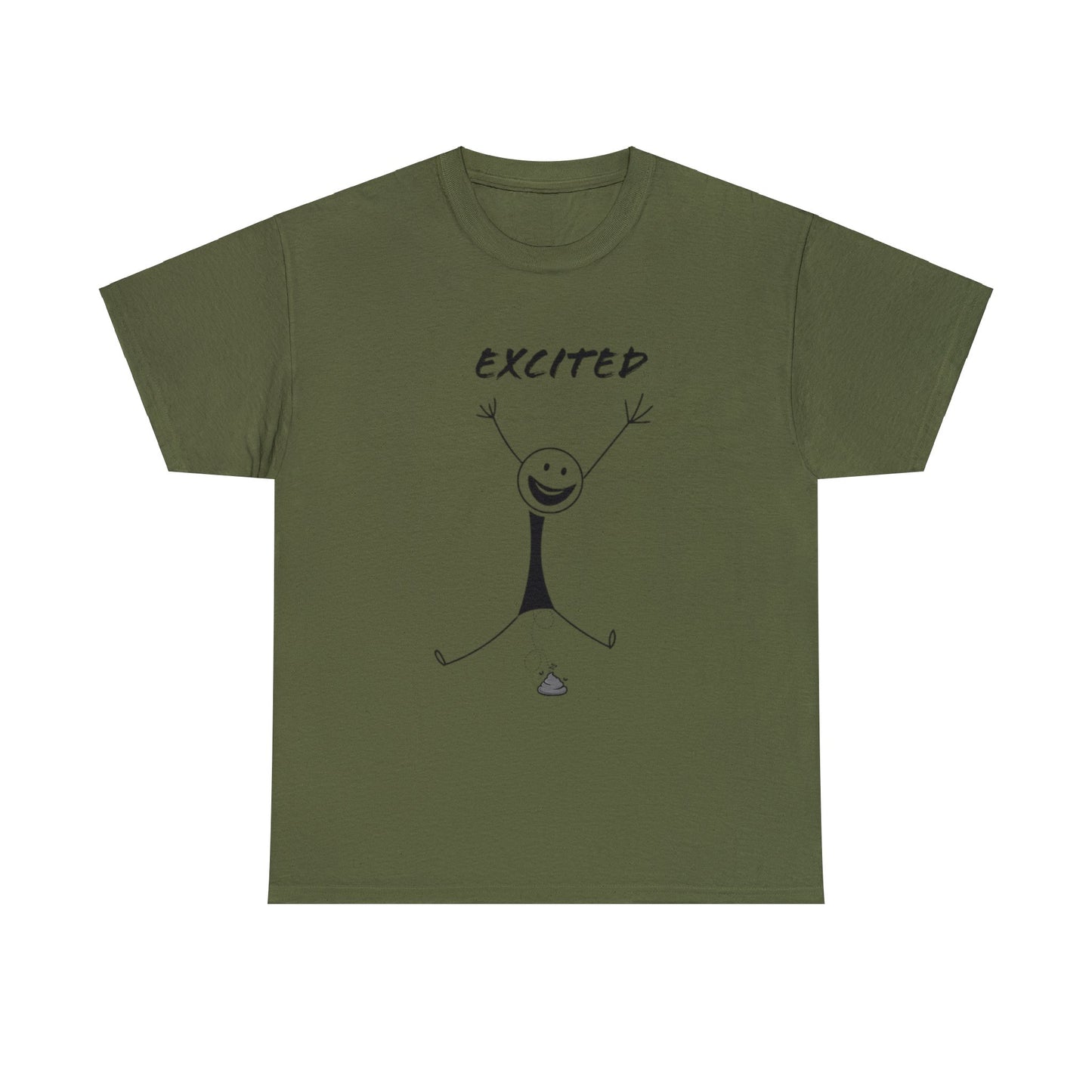 Unisex Excited Stick Figure Heavy Cotton Tee. Positive Affirmation. Inspiring Quote. Funny Shirt. Graphic T Shirt. Stick Figure Art