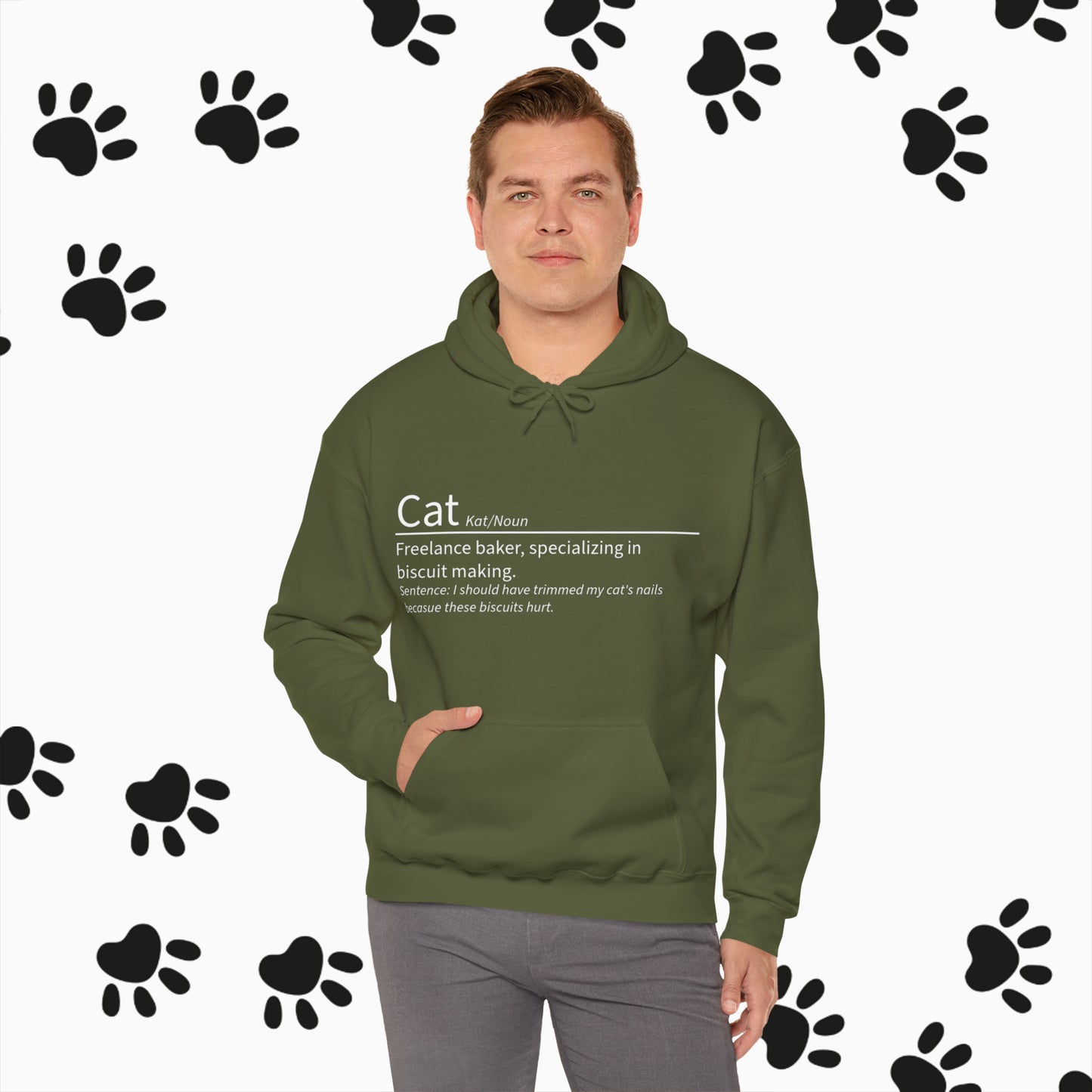 Unisex "Cat Definition" Heavy Blend™ Hooded Sweatshirt. Hoodie. Hooded Sweatshirt. Sweater. Streetwear. Cat Lover. Cat Dad. Animal Lover.
