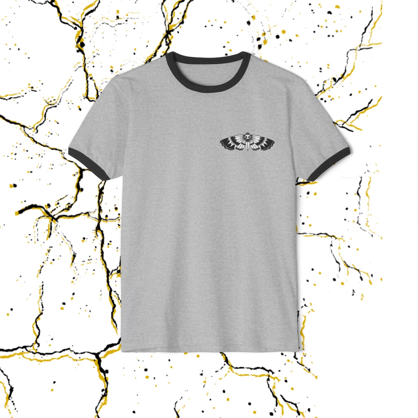 SCBC Unisex "Polilla" Cotton Ringer T-Shirt. Ringer T-shirt, Vintage, Branded, T-Shirt, Streetwear,  Unisex, Light Weight, Spring Fashion