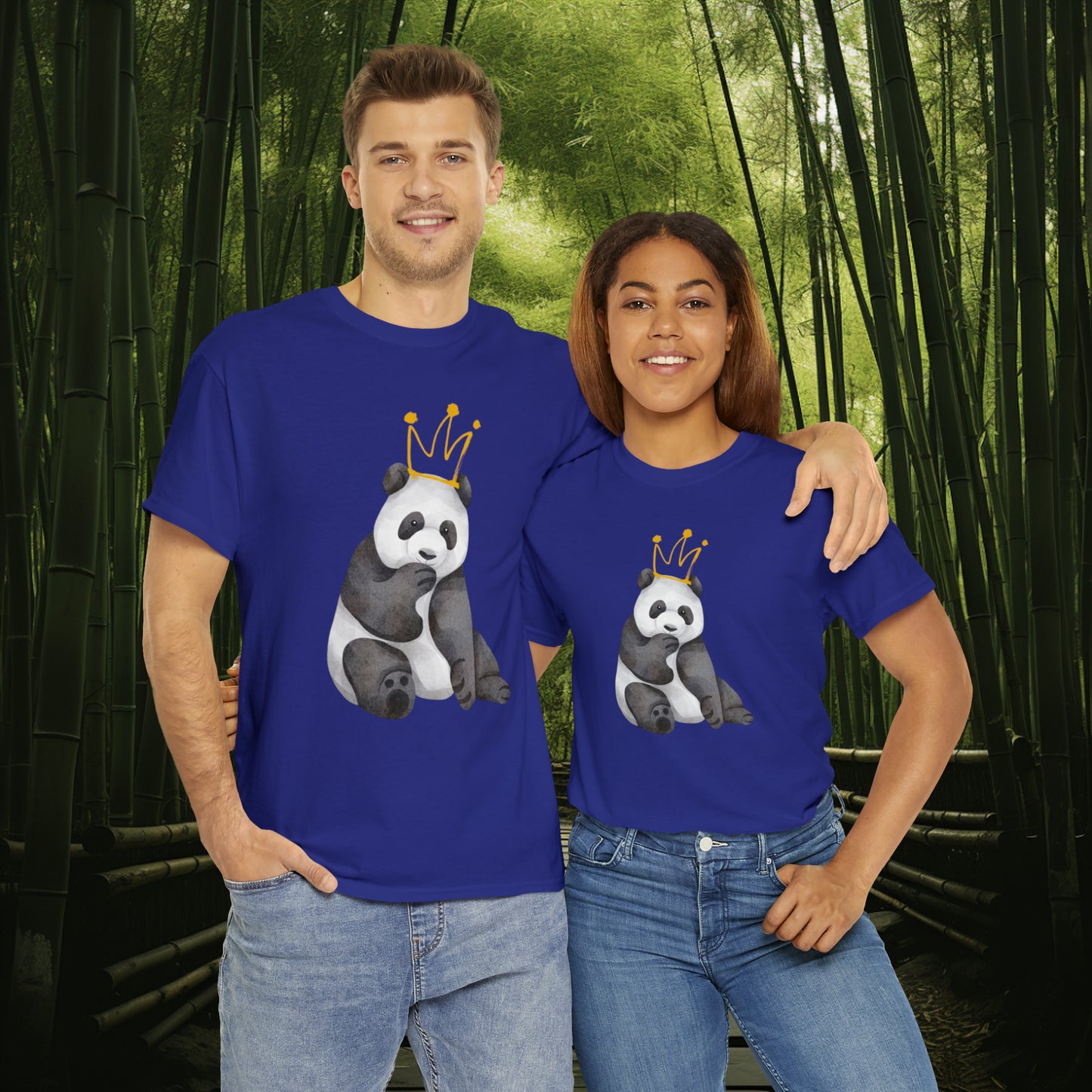 Unisex "Panda King" Heavy Cotton Tee. Unisex, Animal Lover, Panda, Birthday Gift, Birthday Gift, T-Shirt, Adult Clothes, Fashion