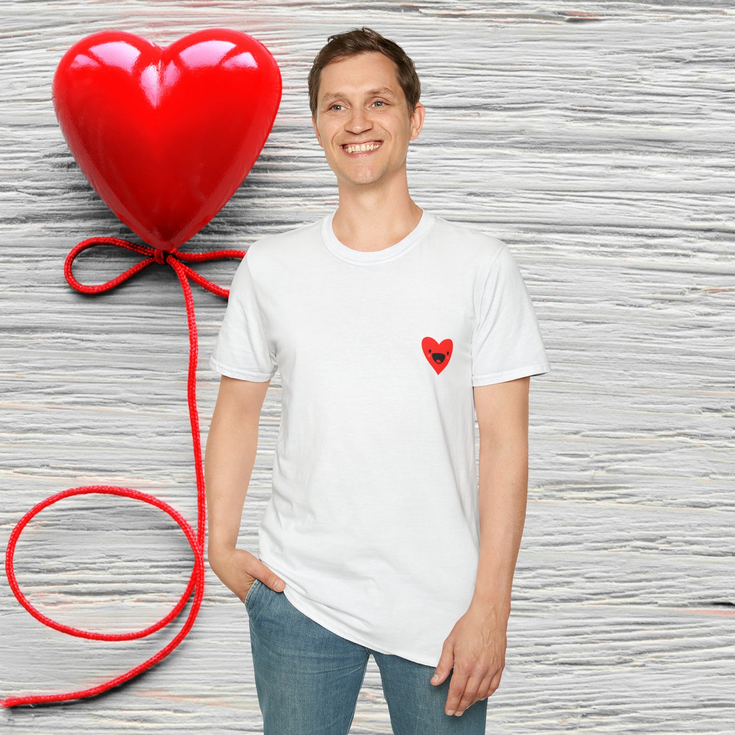 Unisex "Joyful Heart"  SCBC Heavy Cotton Tee. Graphic T-Shirt, T-Shirt, Unique, Original Brand, Valentines Day, Heart, Valentines Day Gift