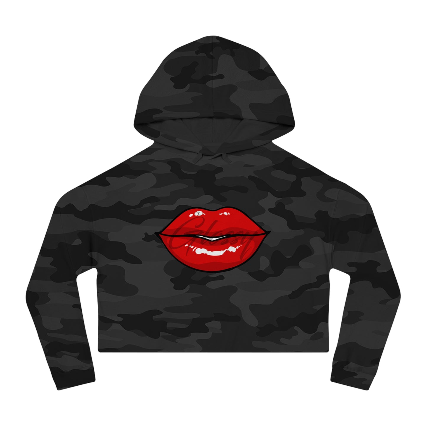 Glossy Lip Service Women's Cropped Hooded Sweatshirt