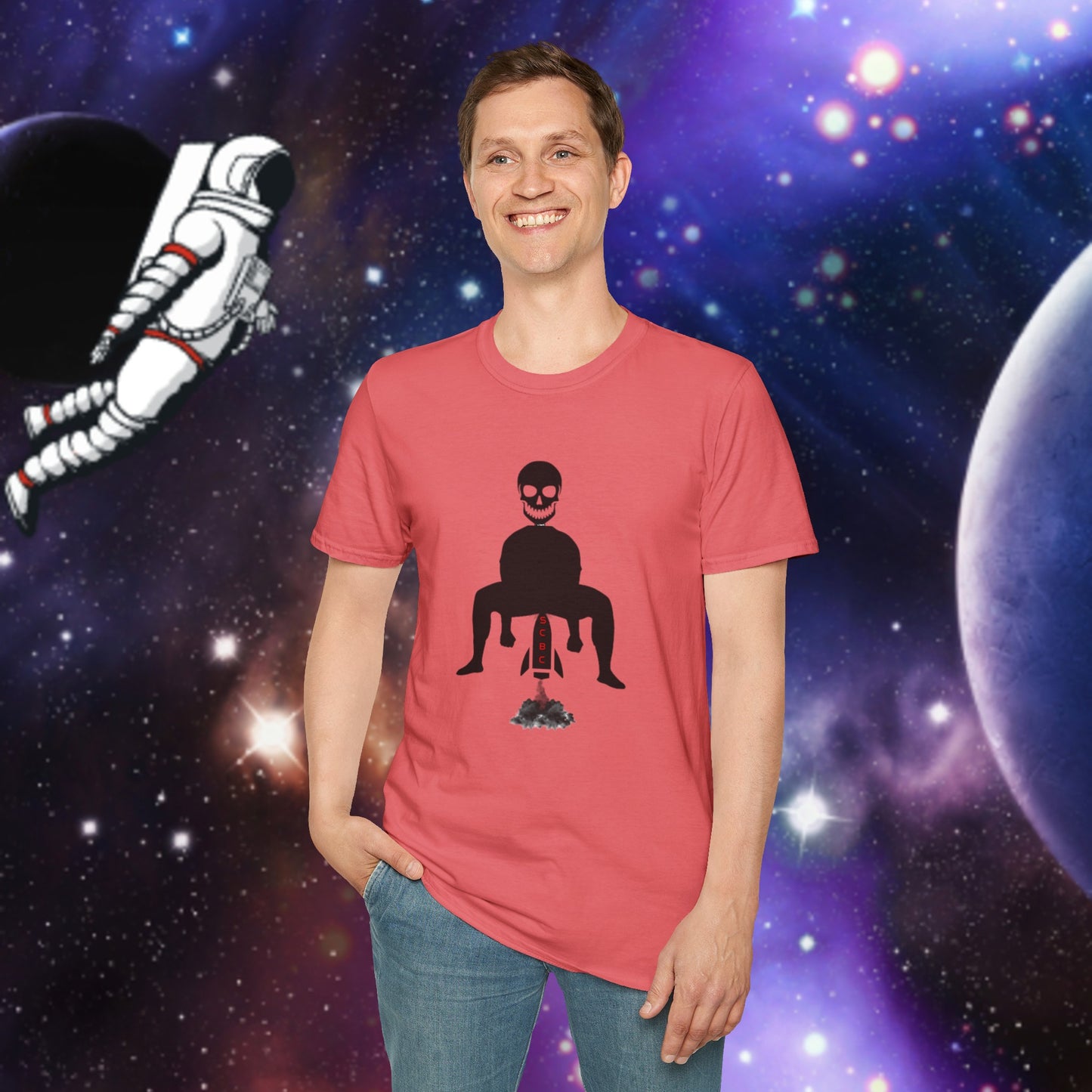 Unisex SCBC "Blast-Off" Soft-style T-Shirt. Graphic T-Shirt, Streetwear, Branded T-Shirt, Original Design, Unisex T-Shirt, Birthday Gift.